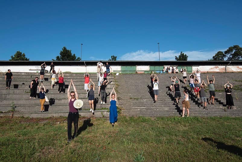 Free exercises, Plečnik stadium, photo: Katja Goljat.