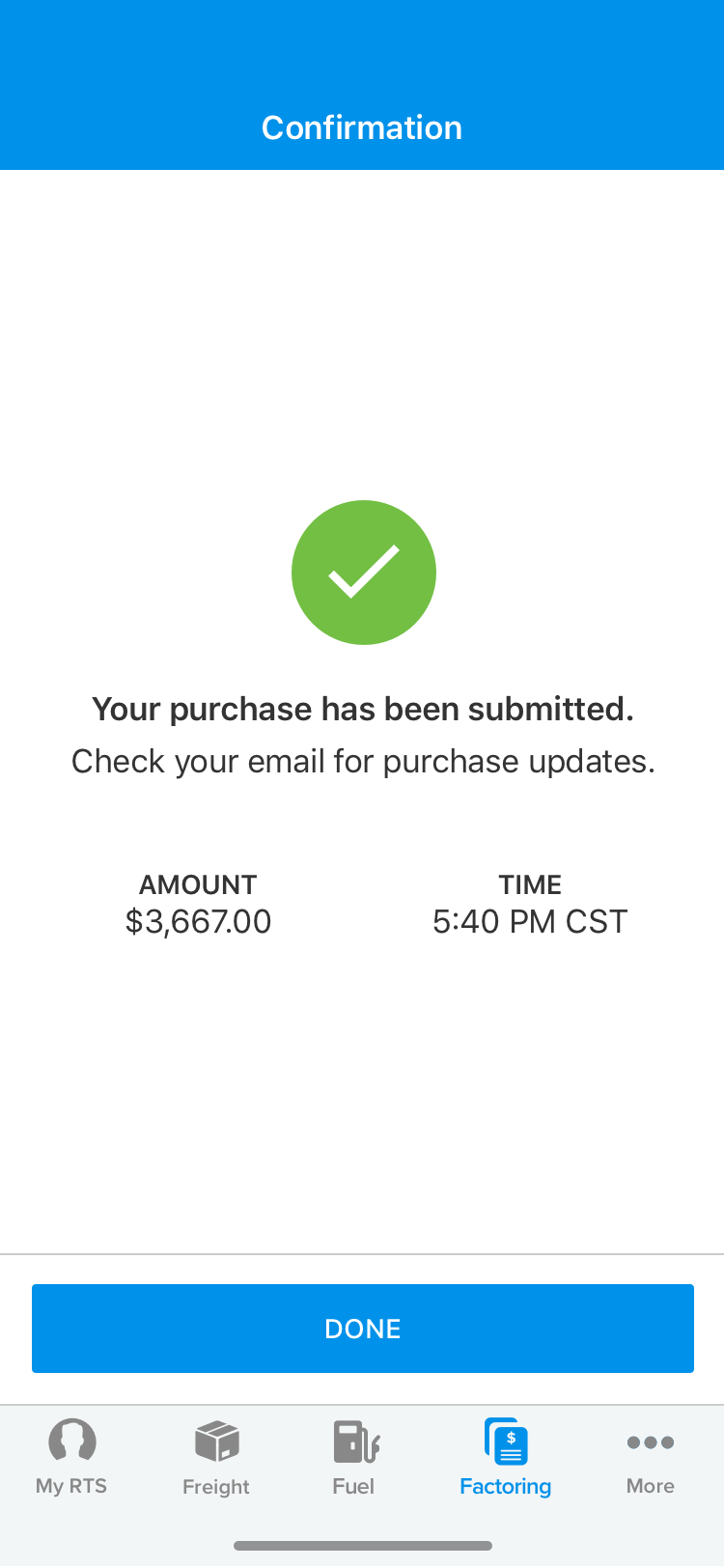 New invoice submitted