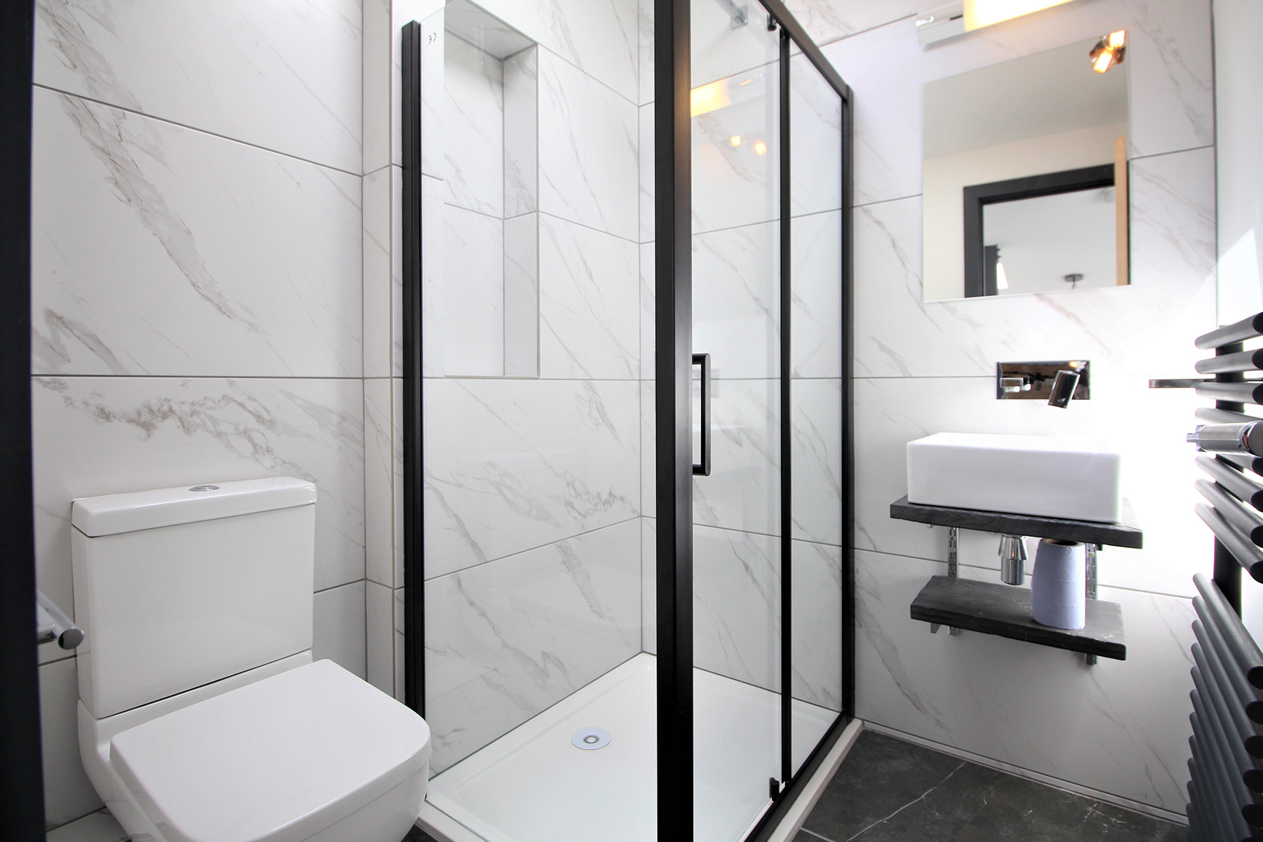 Modern bathroom fitted in converted garage in Redland, Bristol