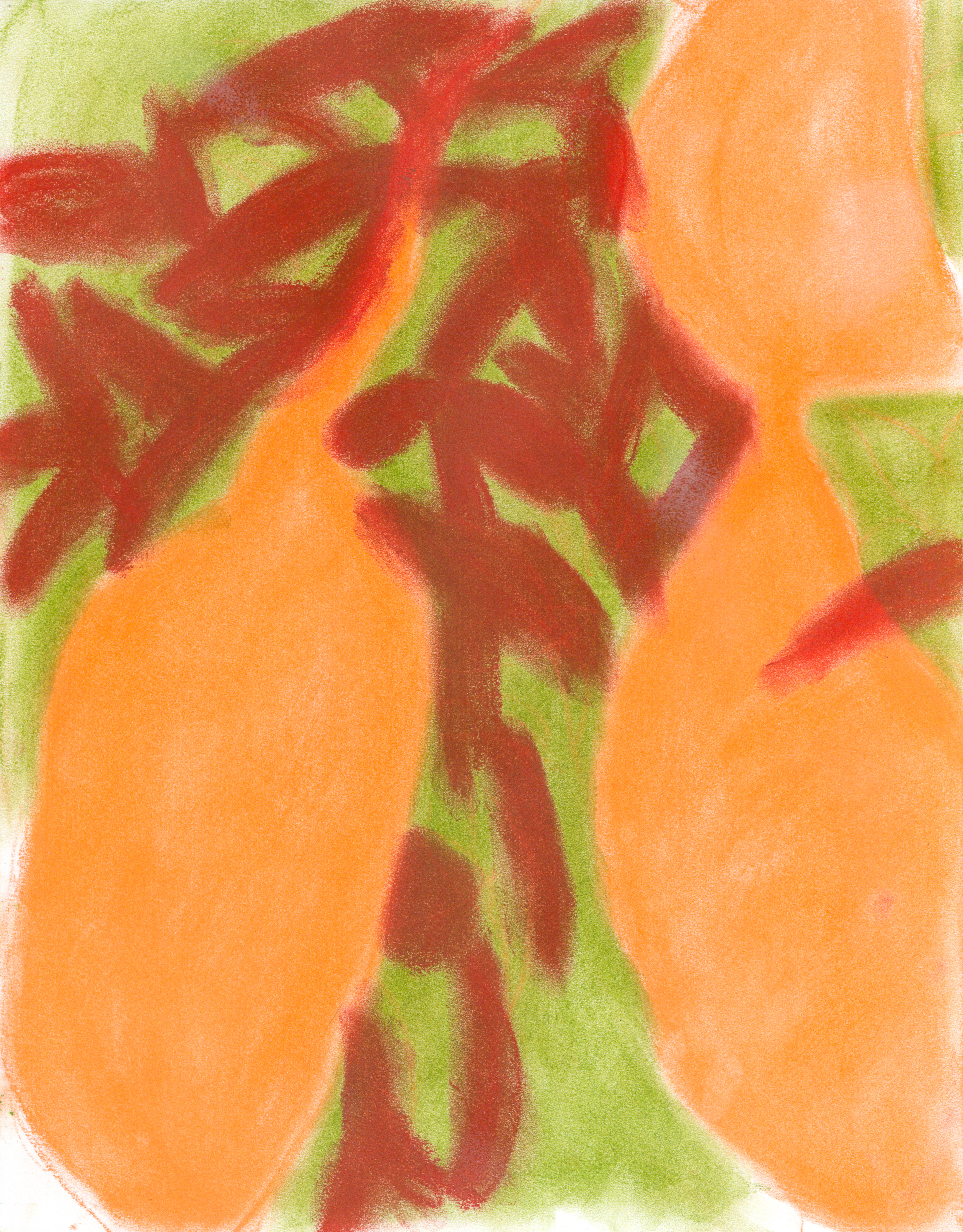 Bladderpods at Hahamongna III, soft pastel on paper, 2021