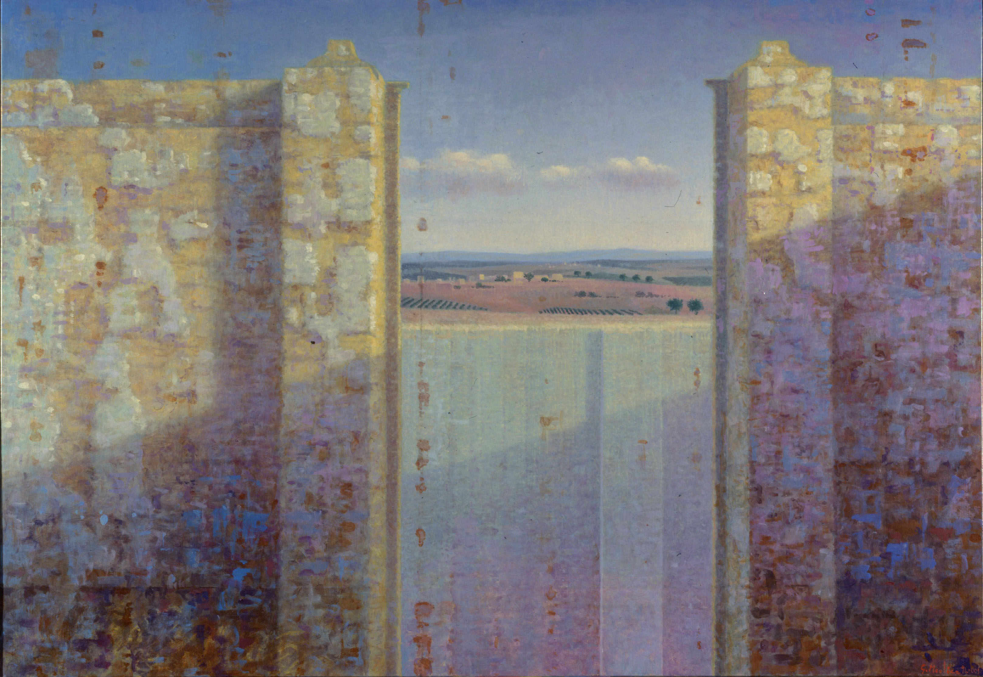 Il muro, 1994-2002, olio su tela, cm 70 x 100