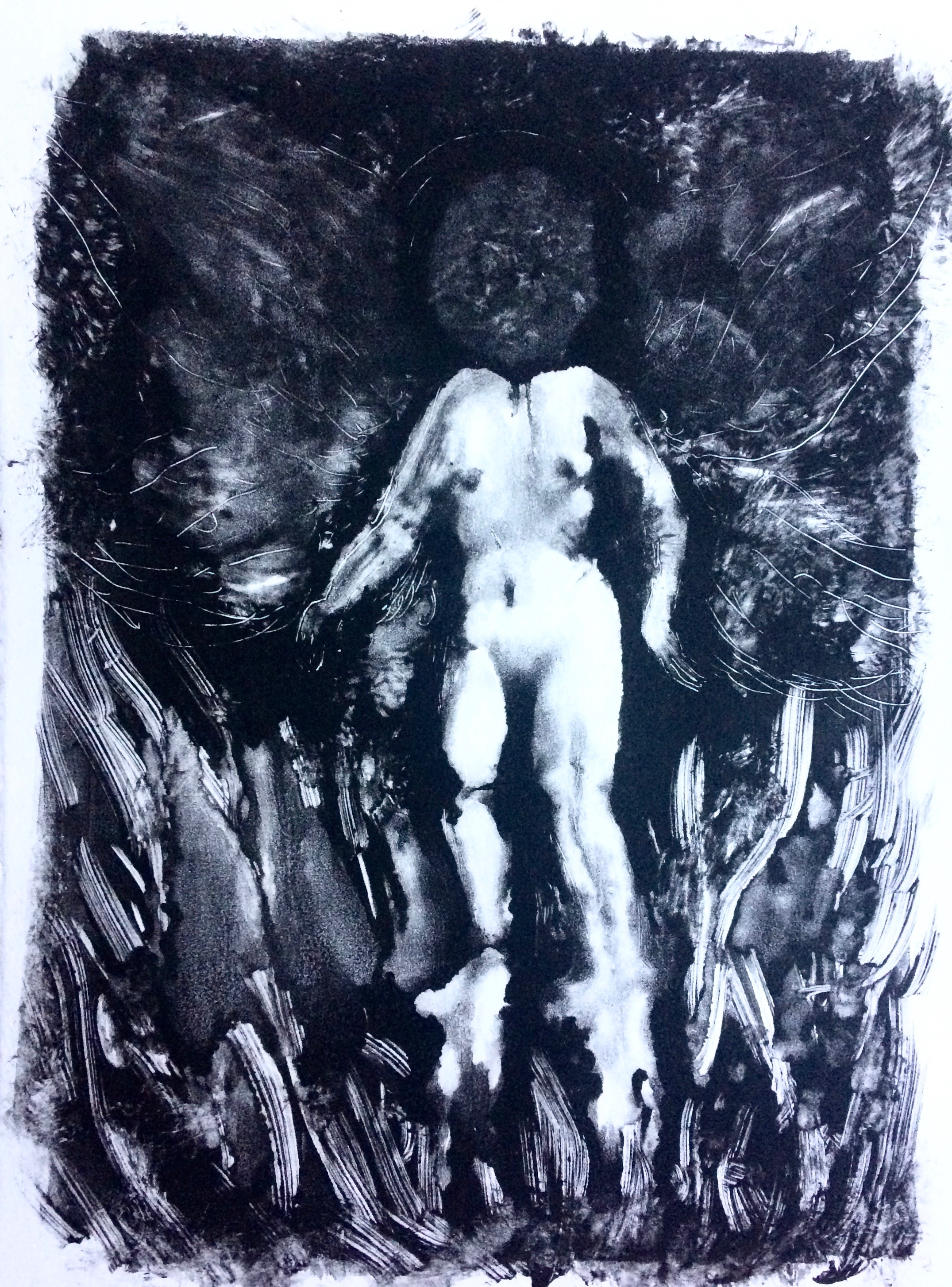Untitled (She burns, then begins) (monotype)