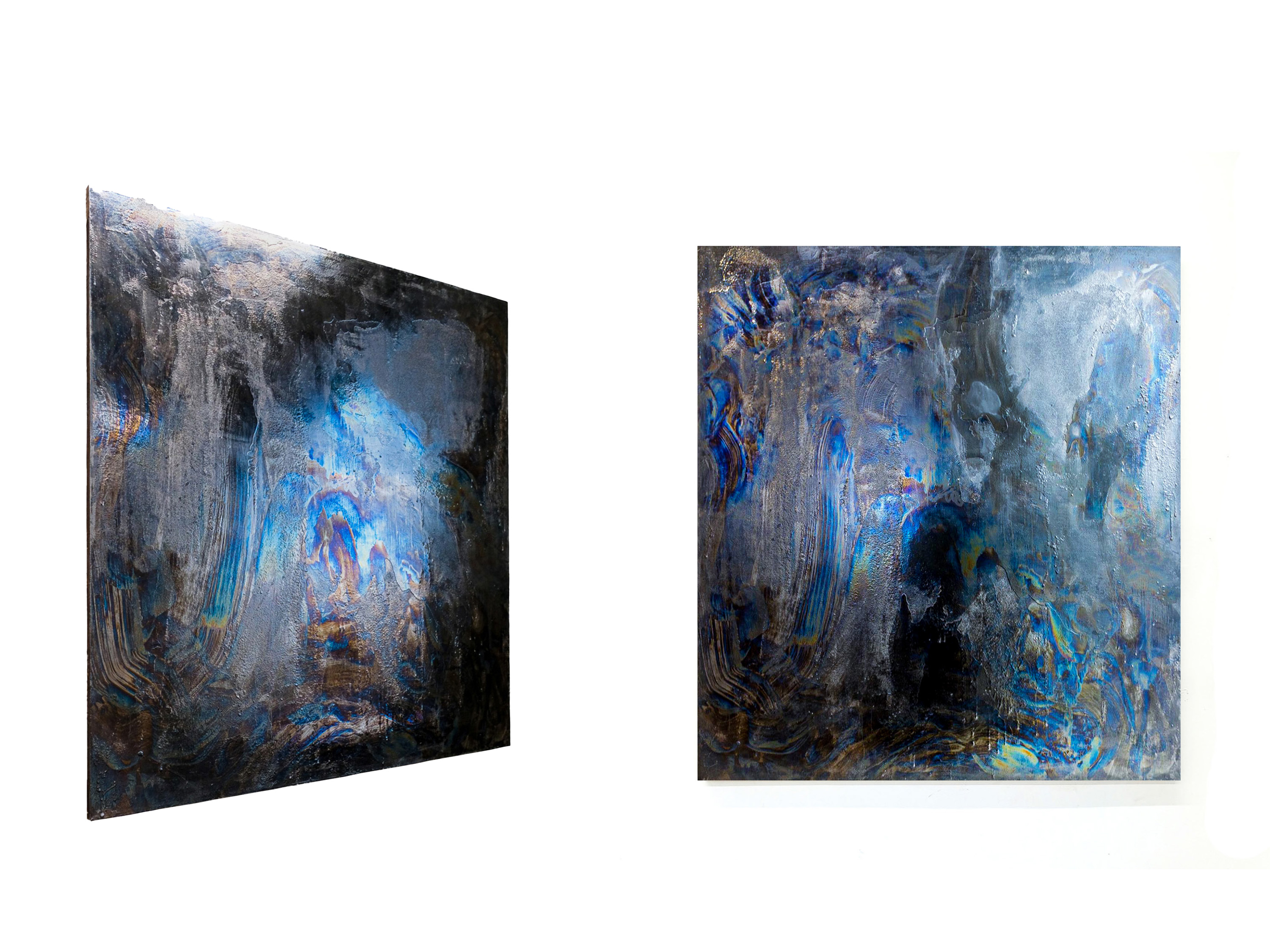 'At the Mountains of Madness' from the Structural Colour Paintings by Laura Lowe