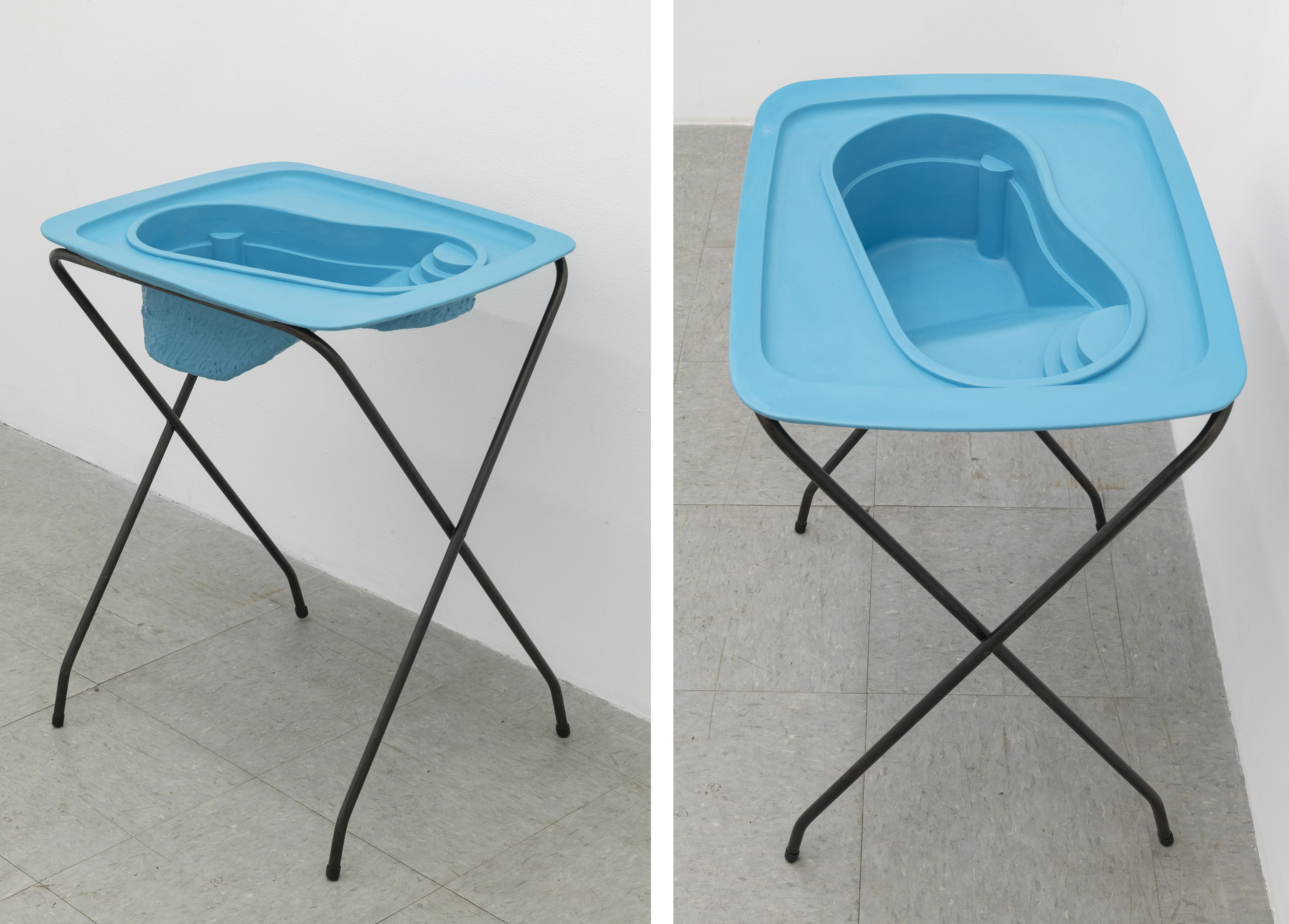 Lap Pool (Teal), 2018, fiberglass and steel, 16 x 20.5 x 25 in, Edition of 3 + 1 AP