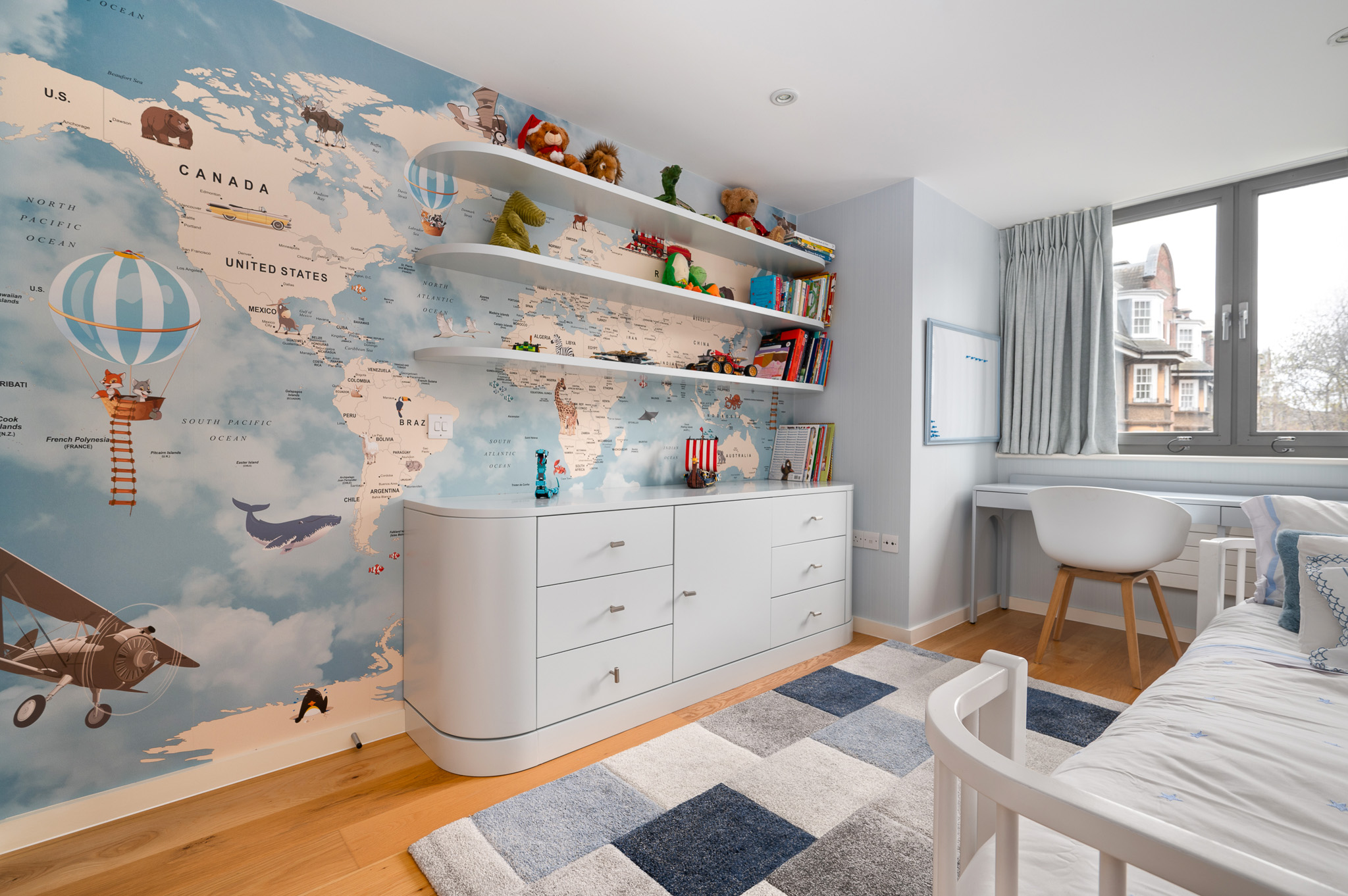 Blue and Pink Kid's Bedrooms