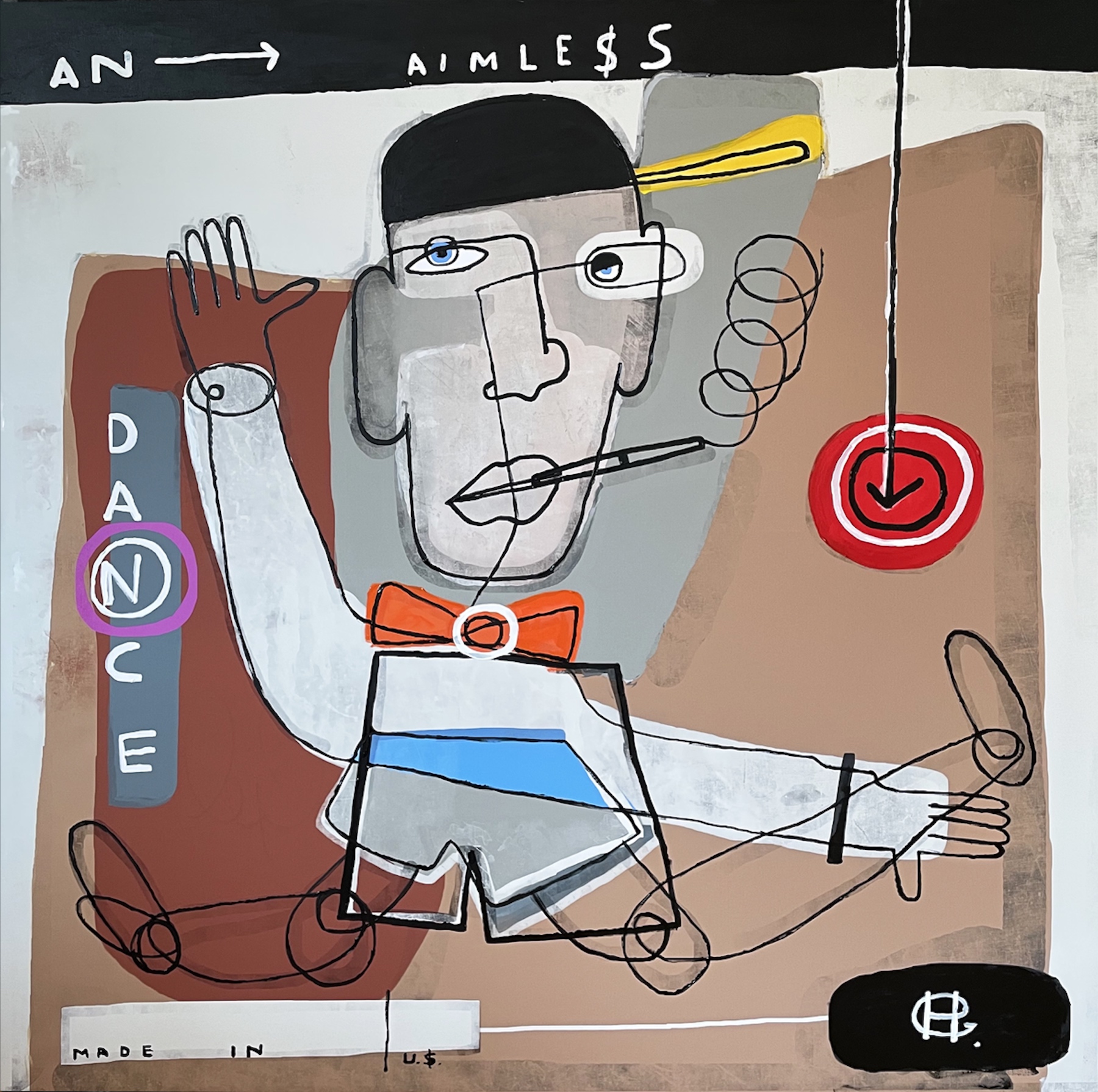 An Aimless Dance, 2018120 x 120 cmMixed media on canvas