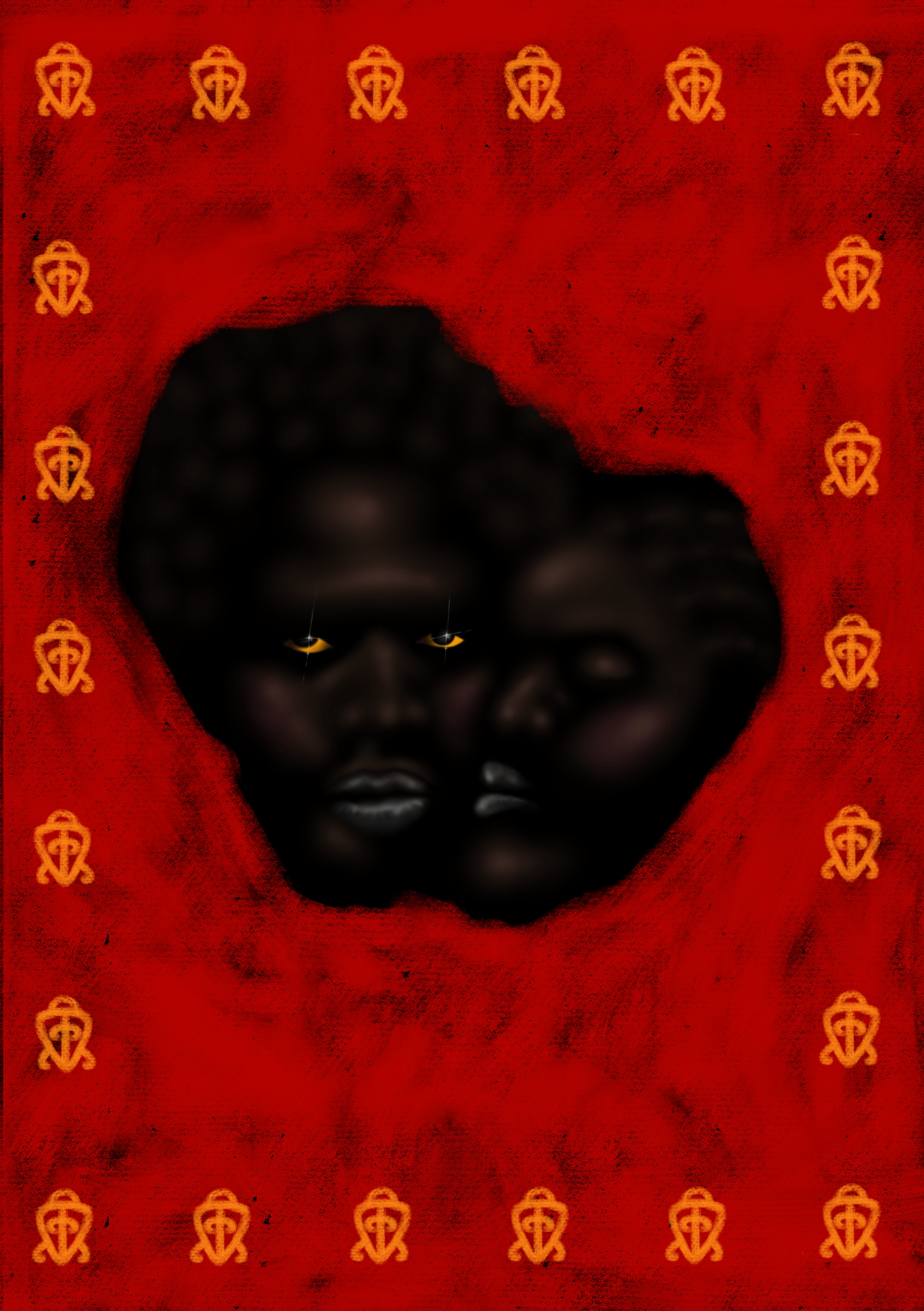 'untitled (power of luv)', mixed media, 2024 A3 29.7 X 42cm