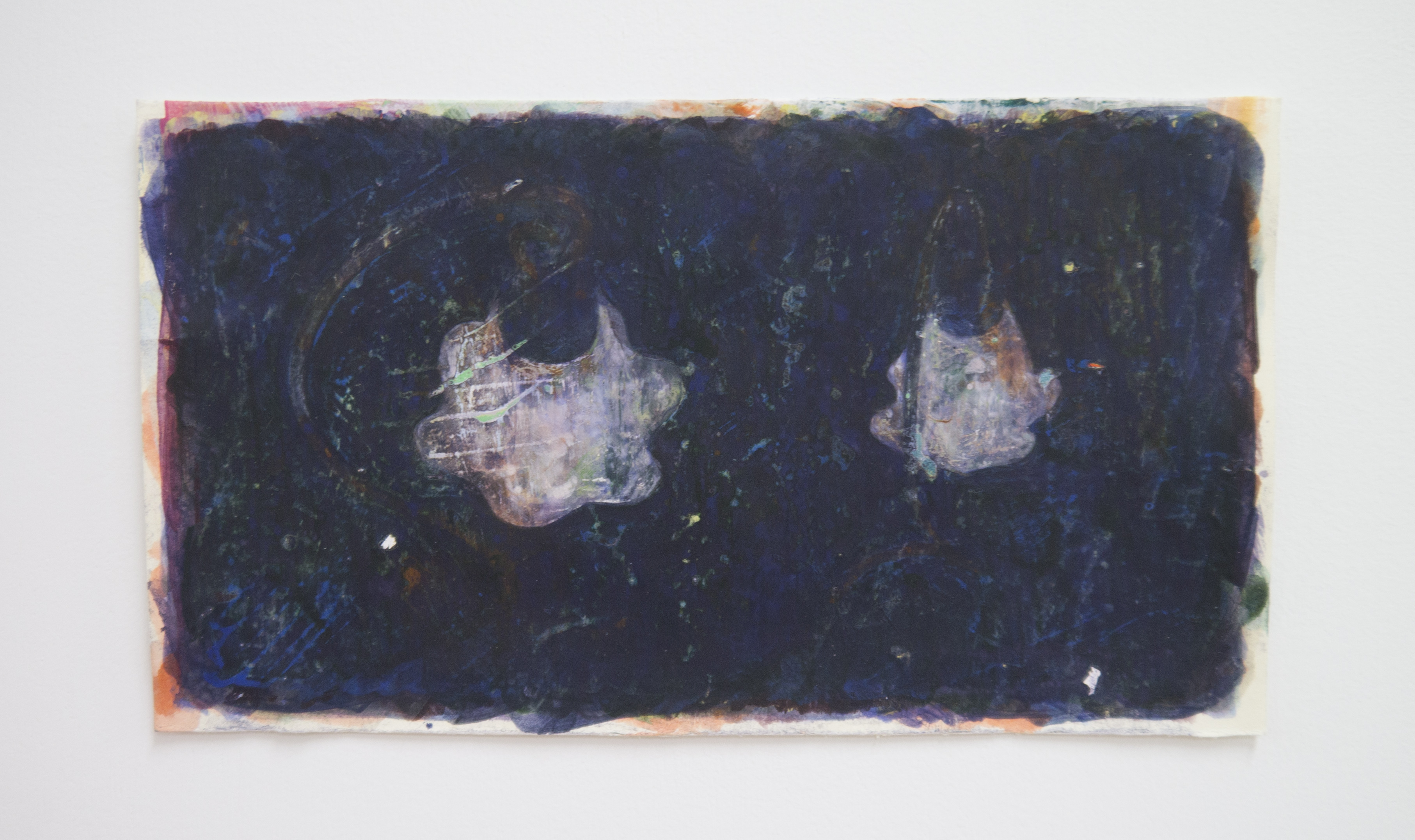 Untitled (sheds), 2020, acrylic on paper, 15.1x27cm