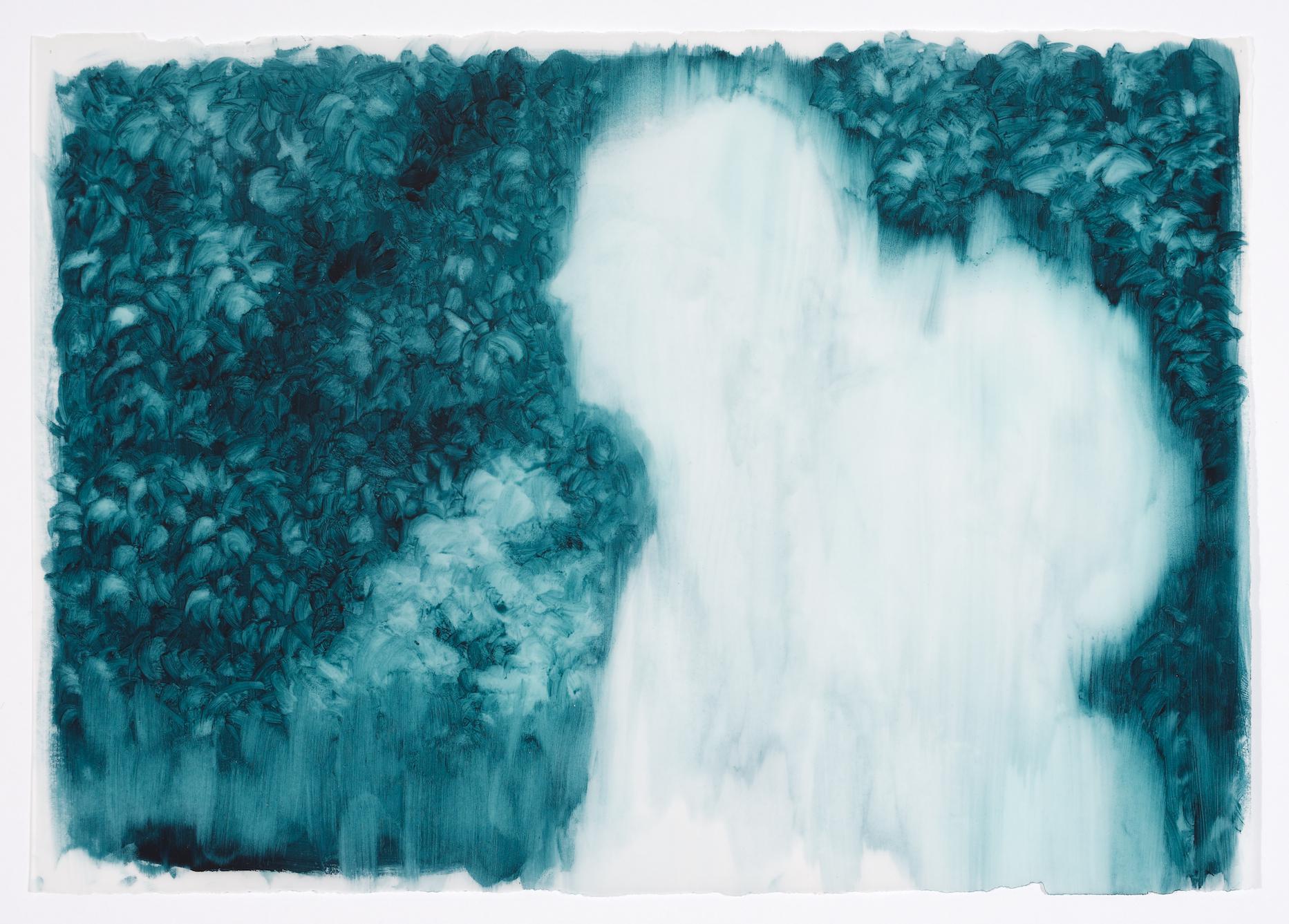 Trace XIX, 2015. Oil on tracing paper, 23 x 32 cm