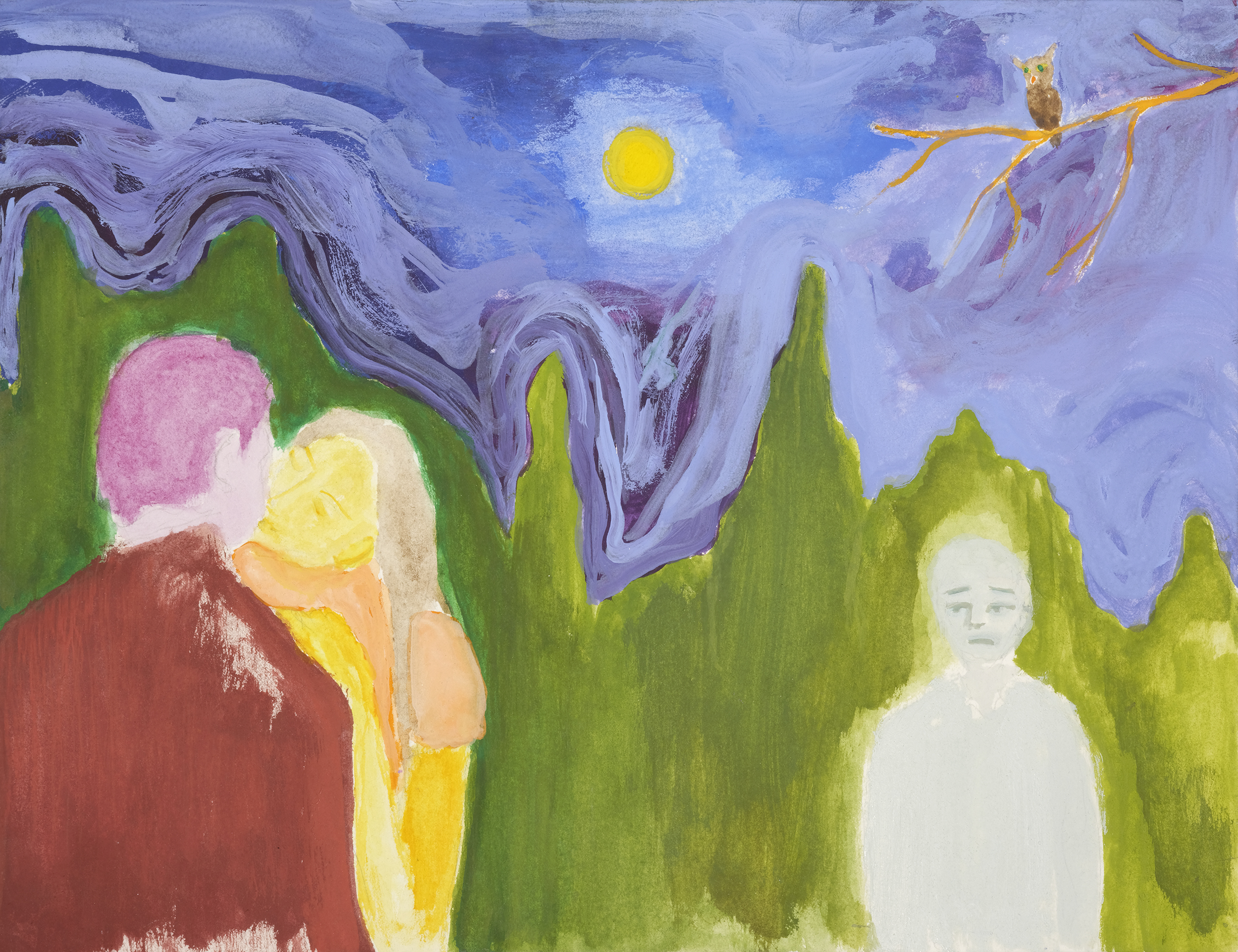 Friend in love, Gouache on paper, 20x26 cm, 2024