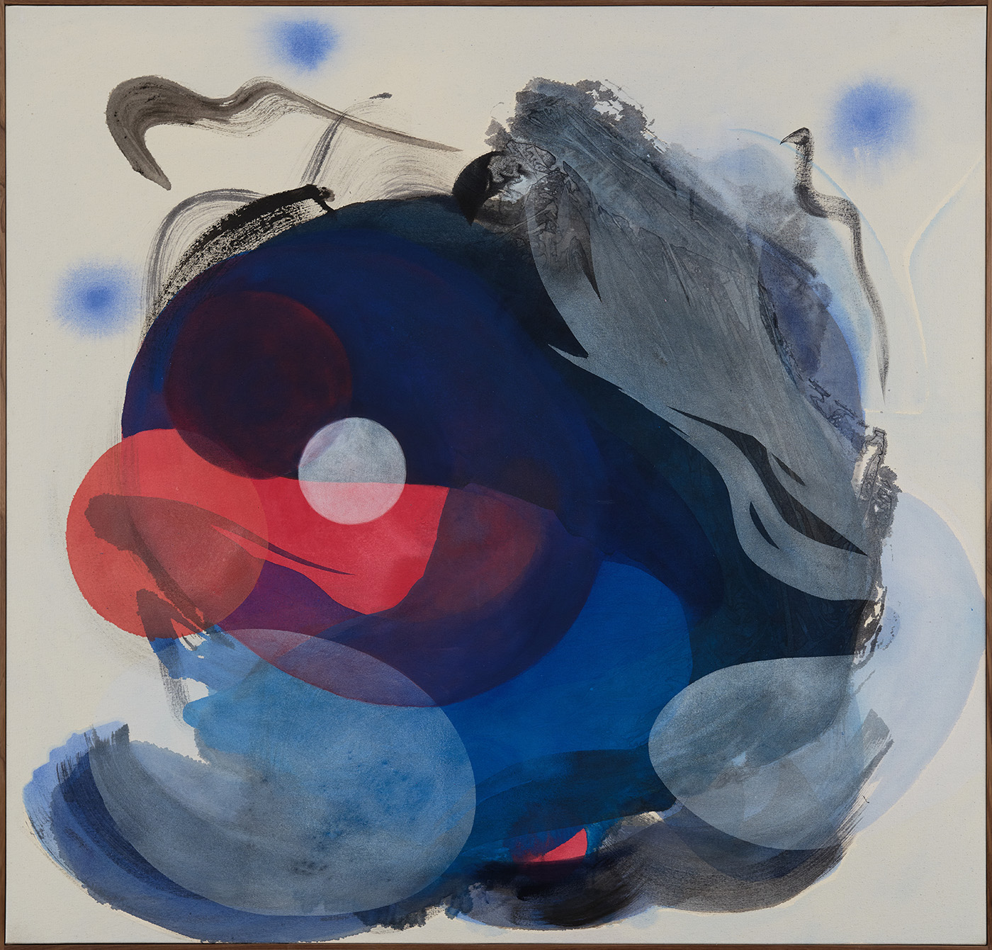 Shadow Play, 2025 Acrylics on canvas 147 x 154 cm incl. frame