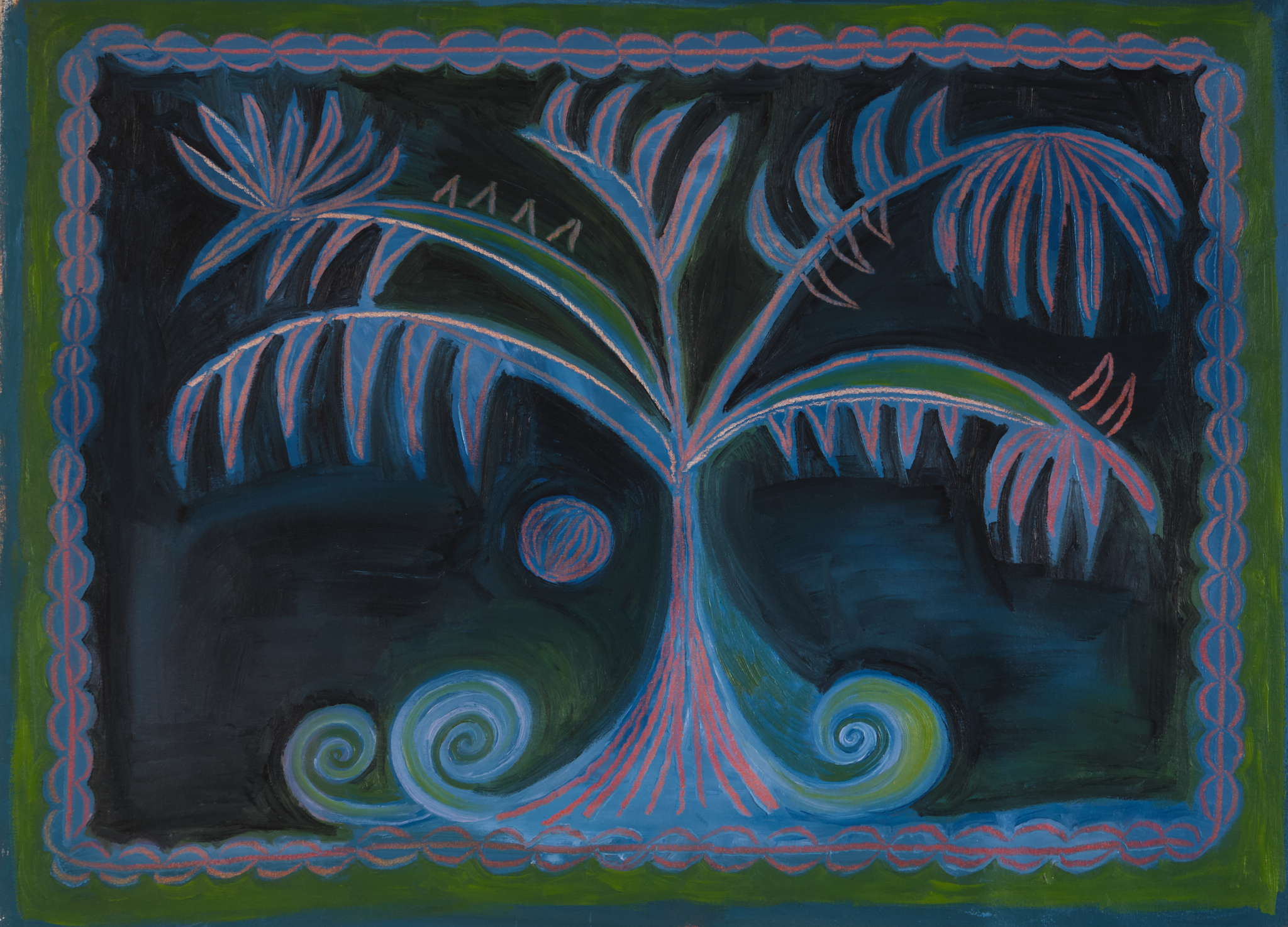 Vase if Flowers 1, 2024. Oil & oil stick on canvas