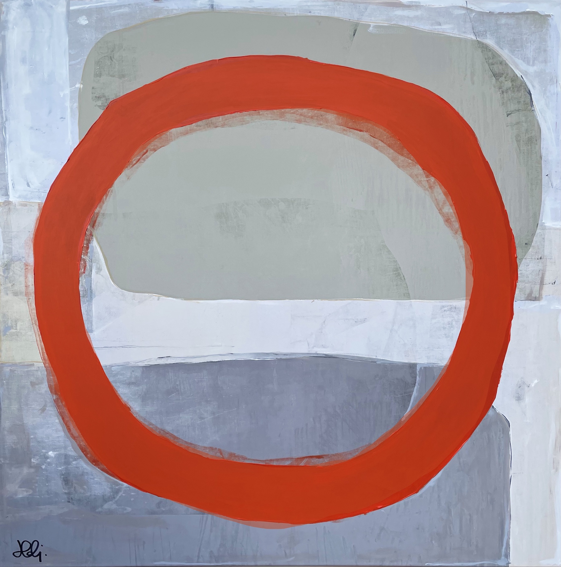 Orange Hollow Circle, 2022130 x 130 cmMixed media on canvas