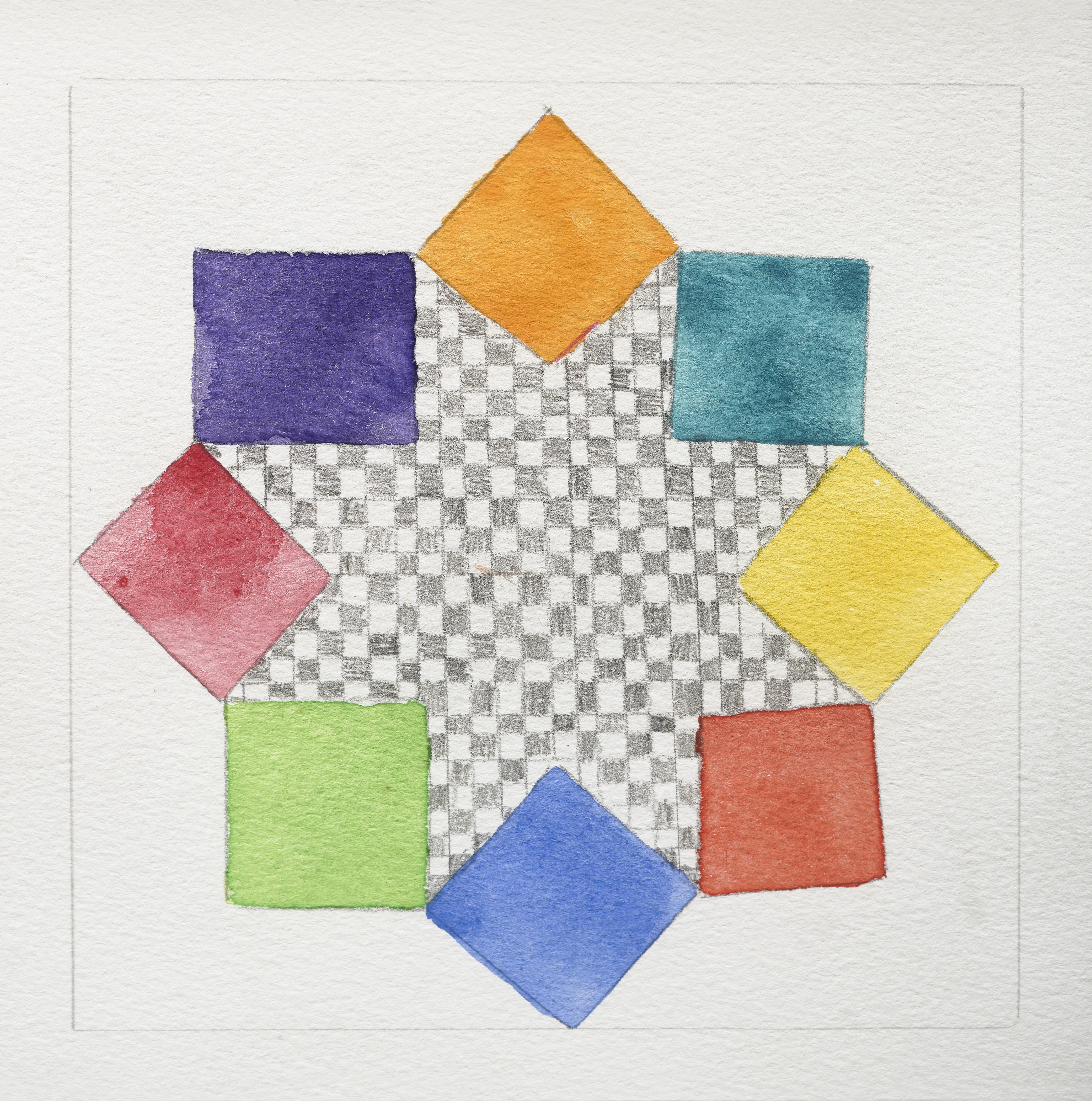 Untitled, 1995. Watercolor and pencil on paper, 18 x 18 cm.