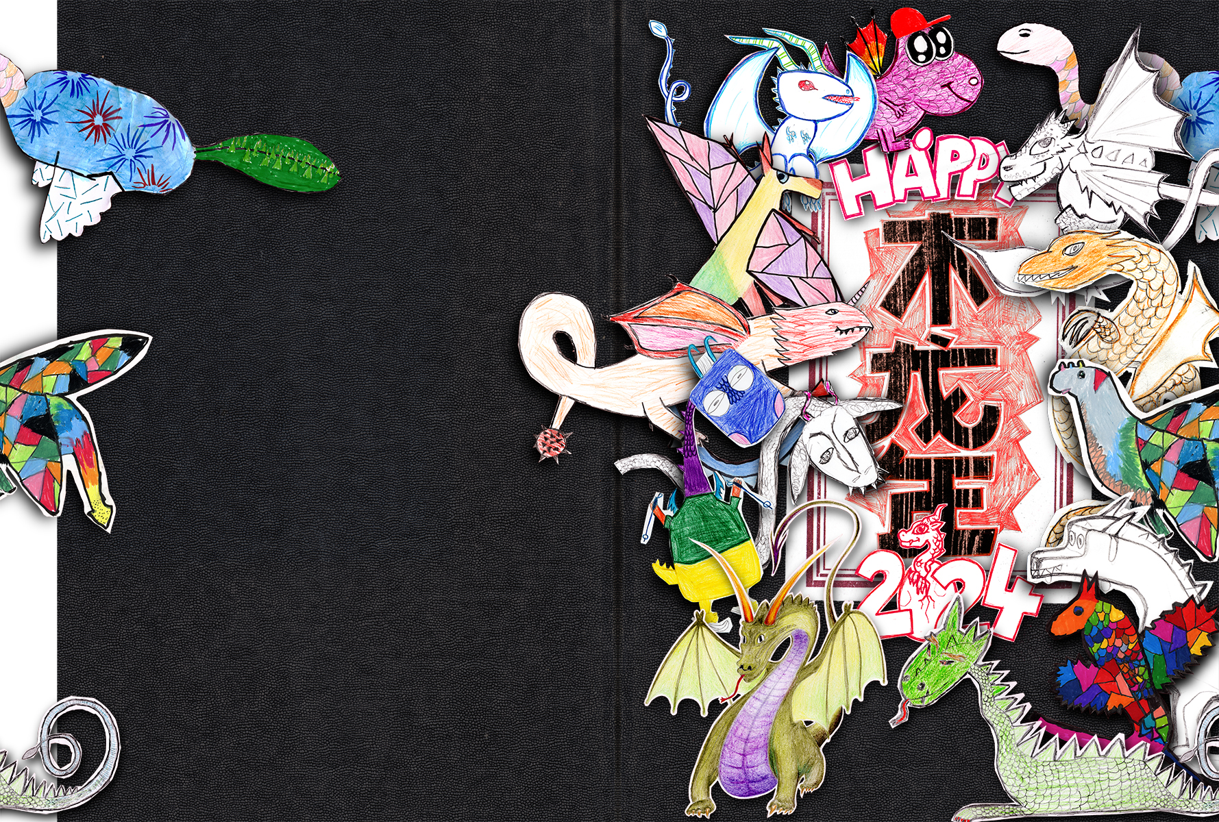 Plakat- & Covergestaltung mit meinen Schülerinnen & Schülern der Oberstufe zum ‹Holz-Drachen-Jahr›