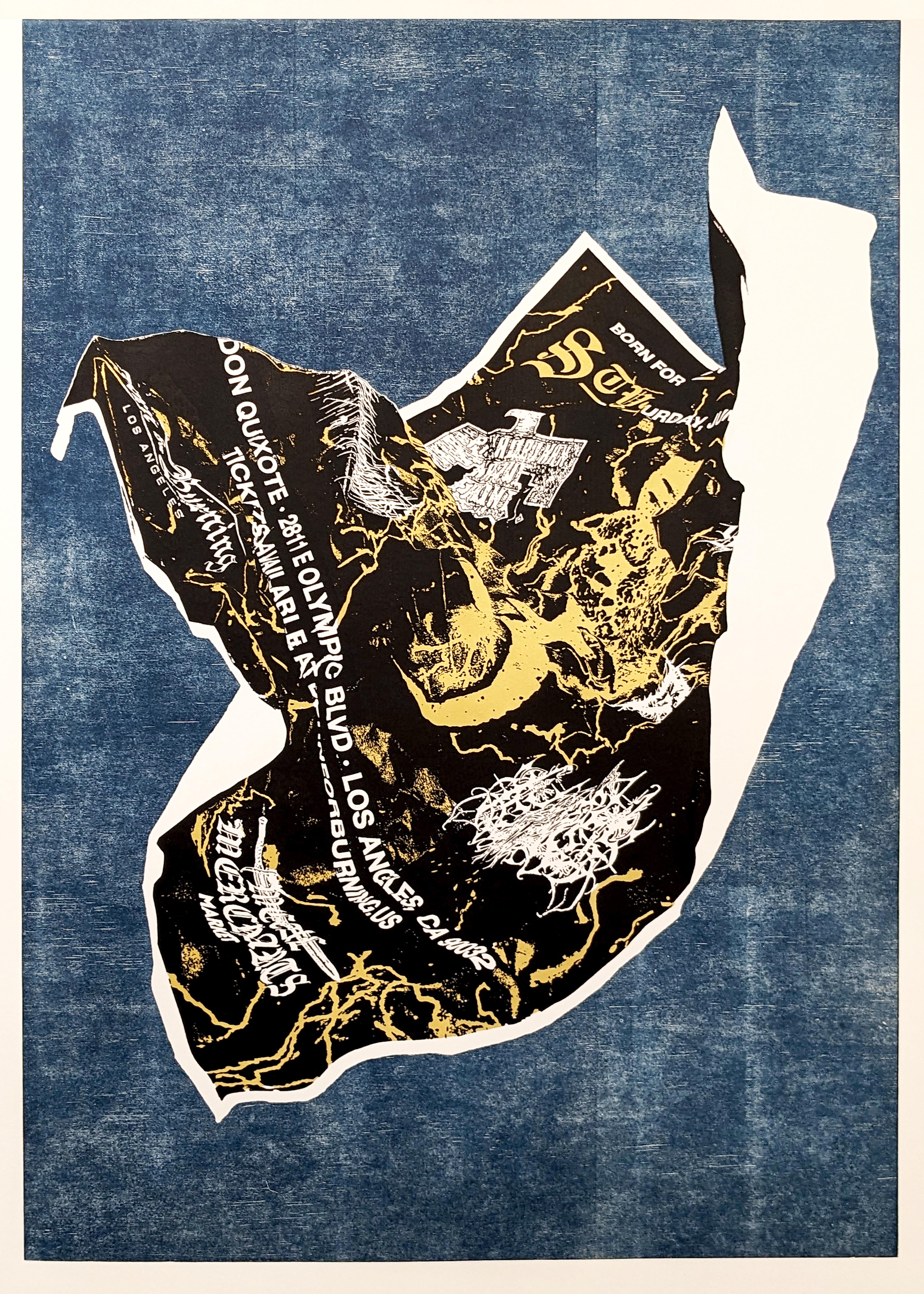 Dead as dreams II, 2024, woodblock and screenprint on paper, 1080 x 8100mm