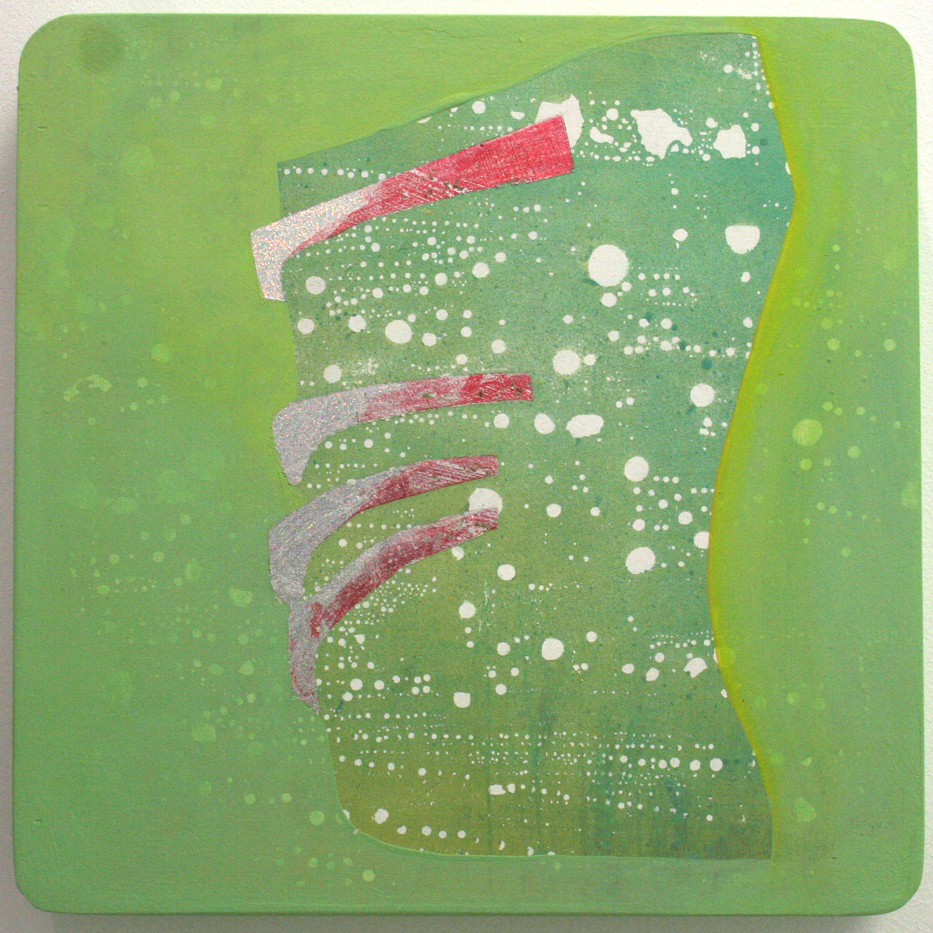 Gumby, 12 x 12 inches, acrylic, hot-pressed foil and oil on wood panel