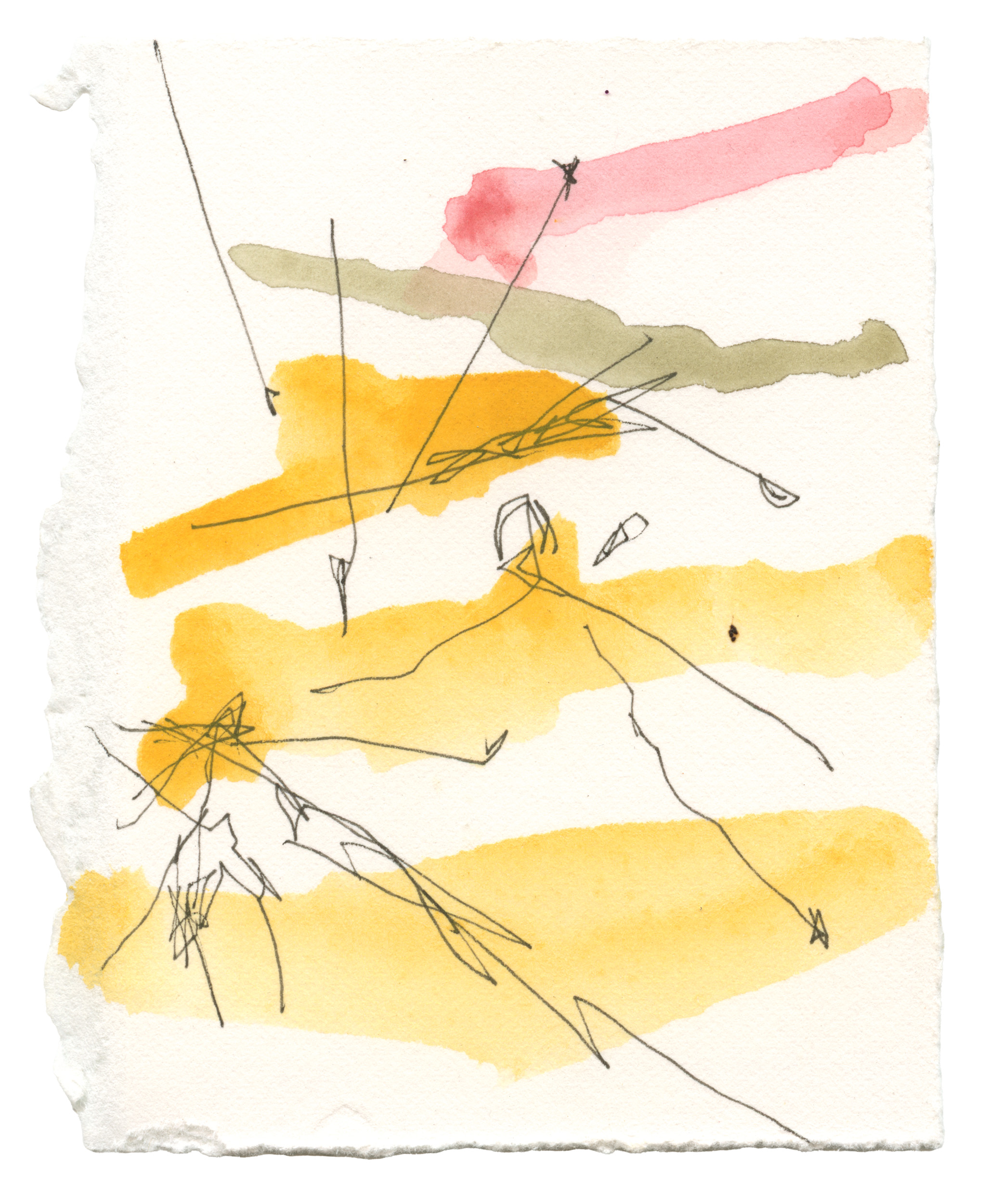 2329, watercolor and ink on paper, 4 x 3 inches