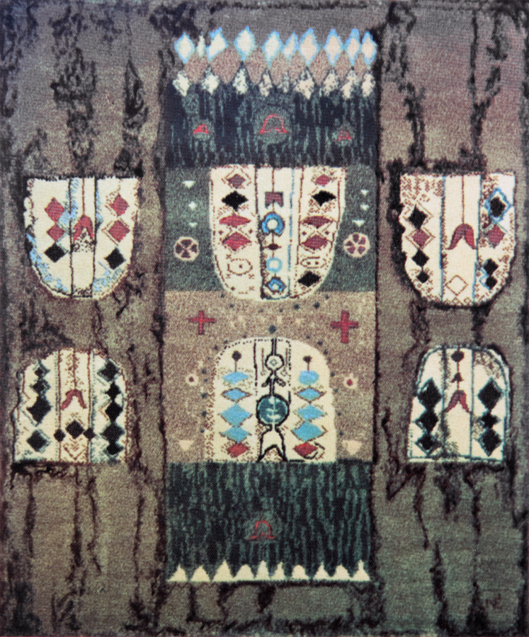 Handwoven wool carpet. Limited edition. 1970's