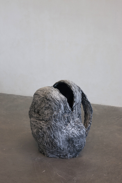 Untitled, 2013, School Bag, plaster, chalk-board paint, chalk