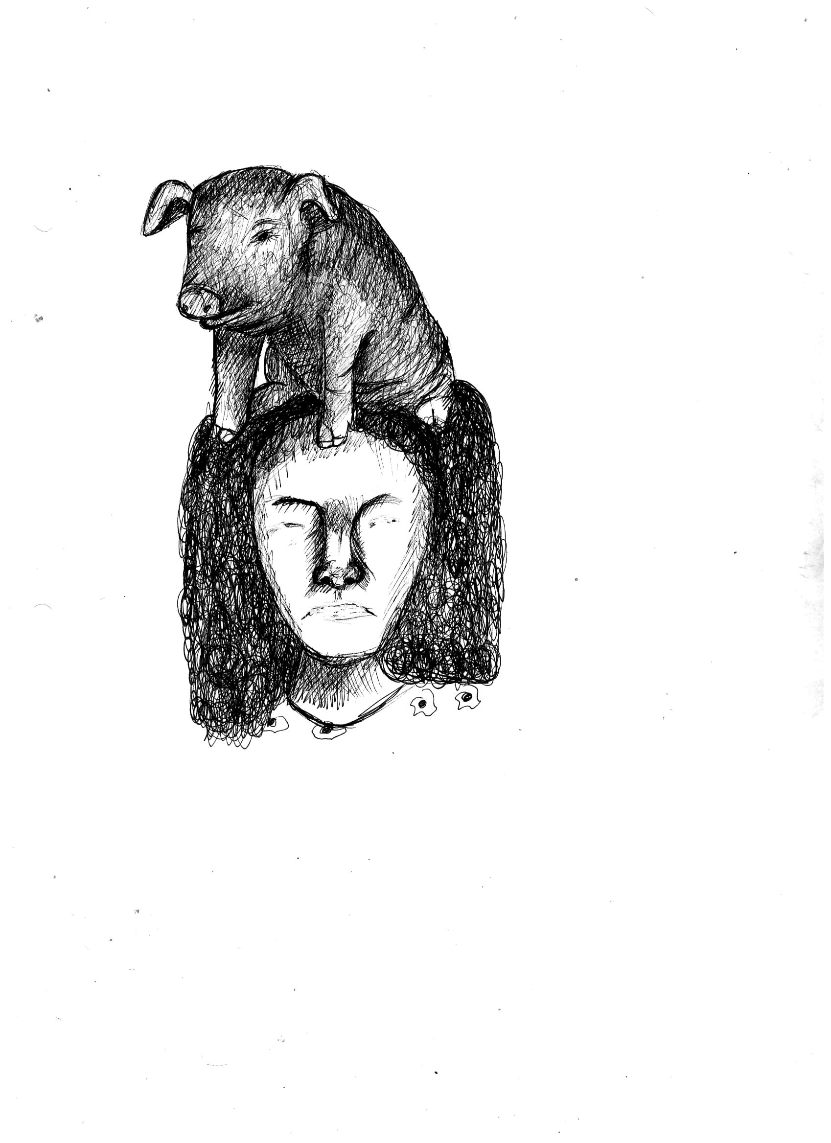 14 novembre-Ne pas perdre l'odorat,2020,encre de chine,22x17cm