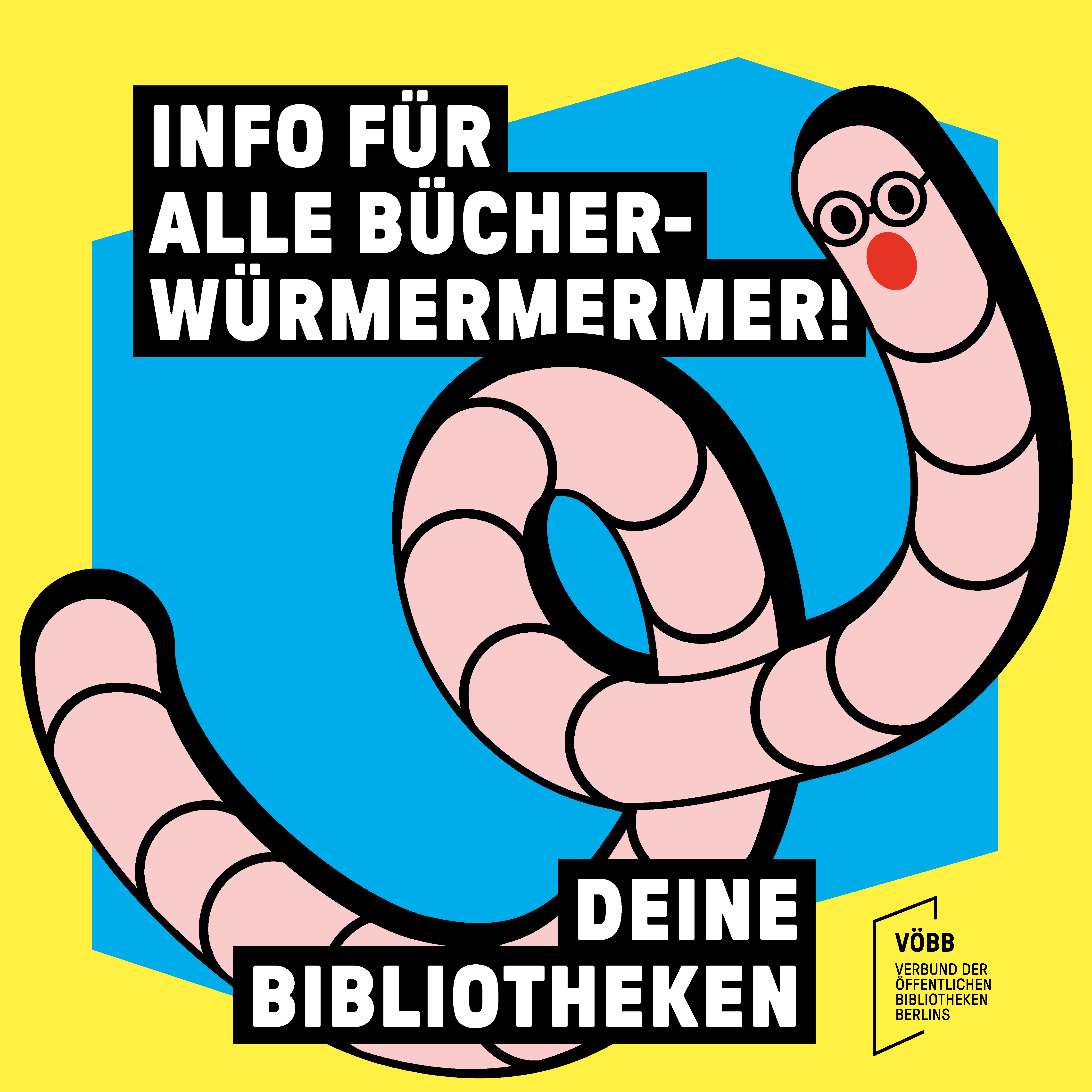 Bookmark, Poster and Social Media Assets for the public libraries in Berlin VOEBB 2024-25