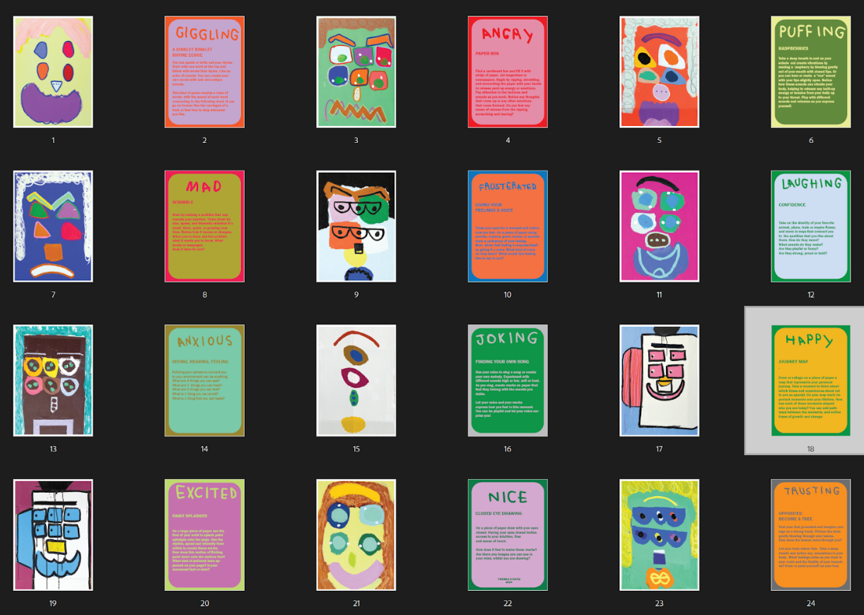 Graphic Development of Emotion Cards by Katie Harvey X Thom Roberts (Studio A)