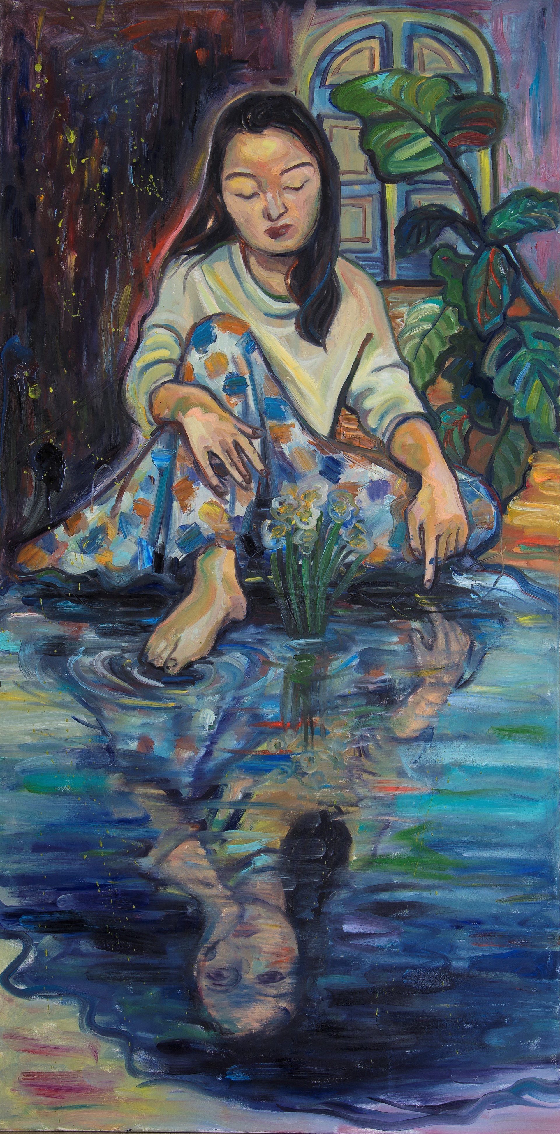 Shakespeare and Narcissus 2017   70*150cm