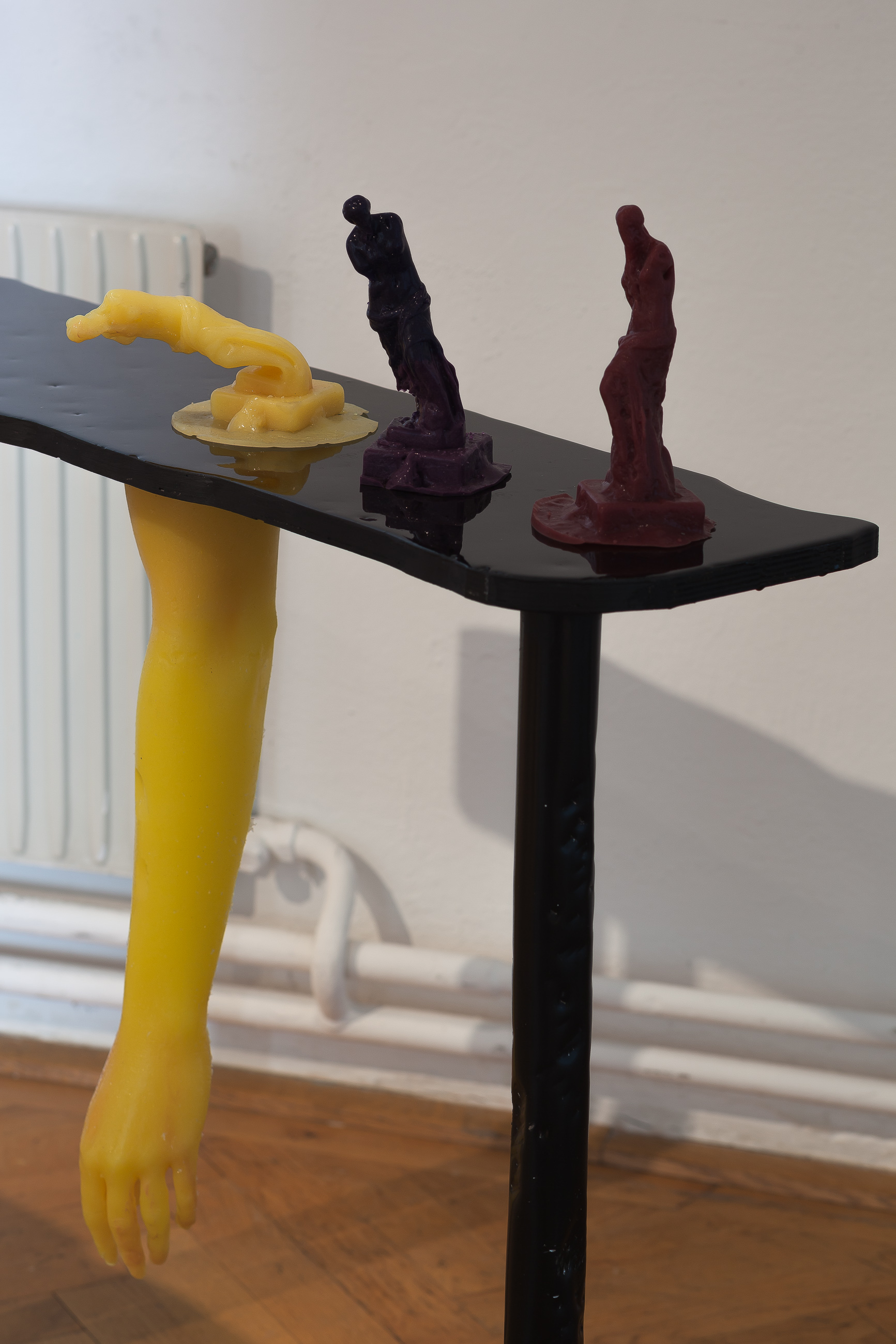Natalia Gurova, In and Out, 2022. Sculpture, metal, wood, silicon, epoxy resin, 85 x 71 x 30 cm.