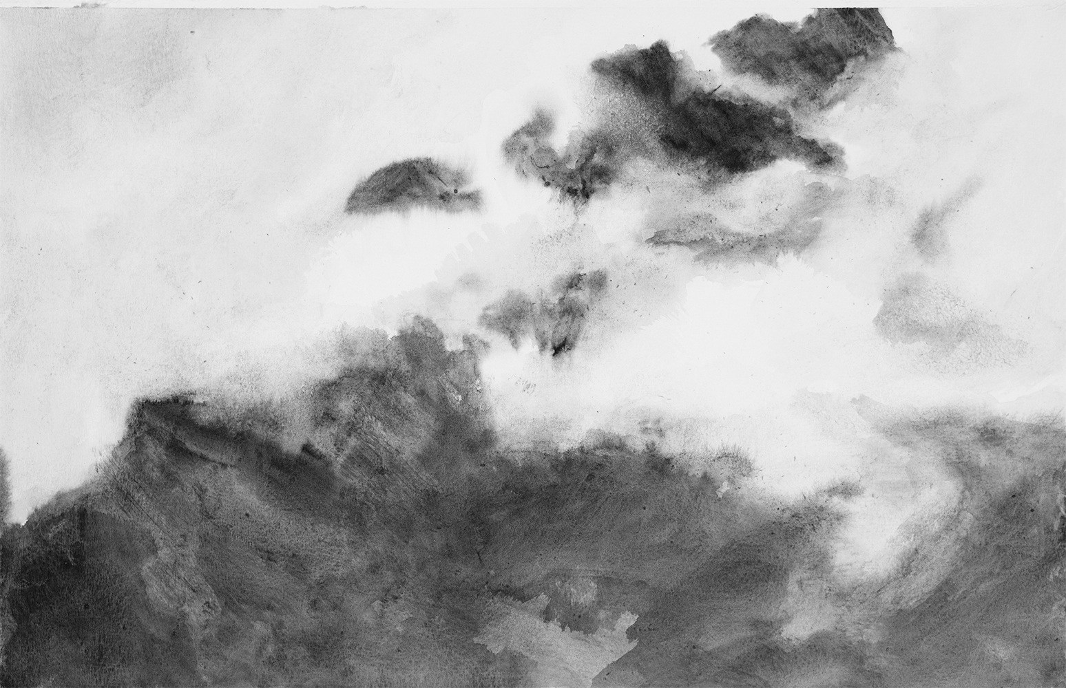 Massif, brumes, vitessegouache sur papier32,5 x 50 cm, 2021