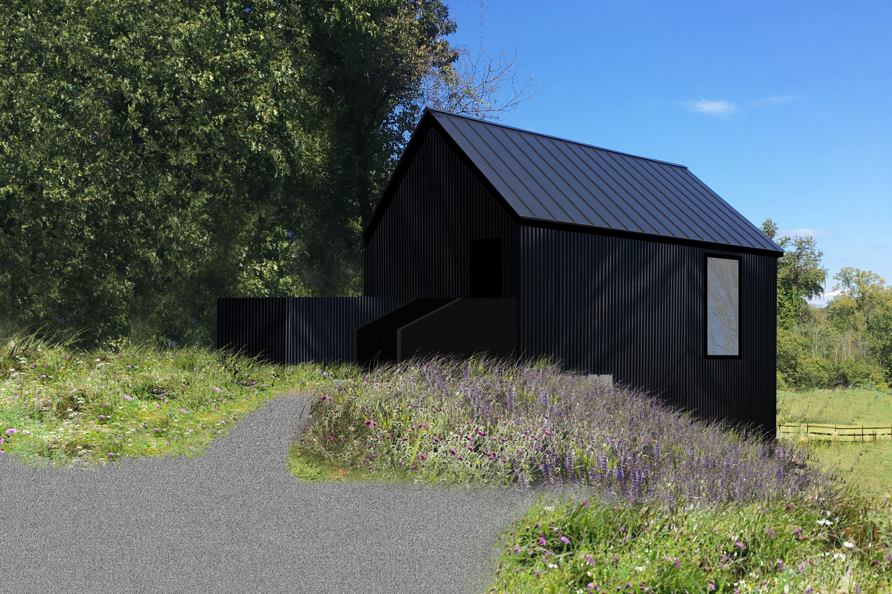 ● Exterior view/ Germantown Barn / Frederick Tang Architecture / Role: Project Manager / Brooklyn, NY (2019-21)