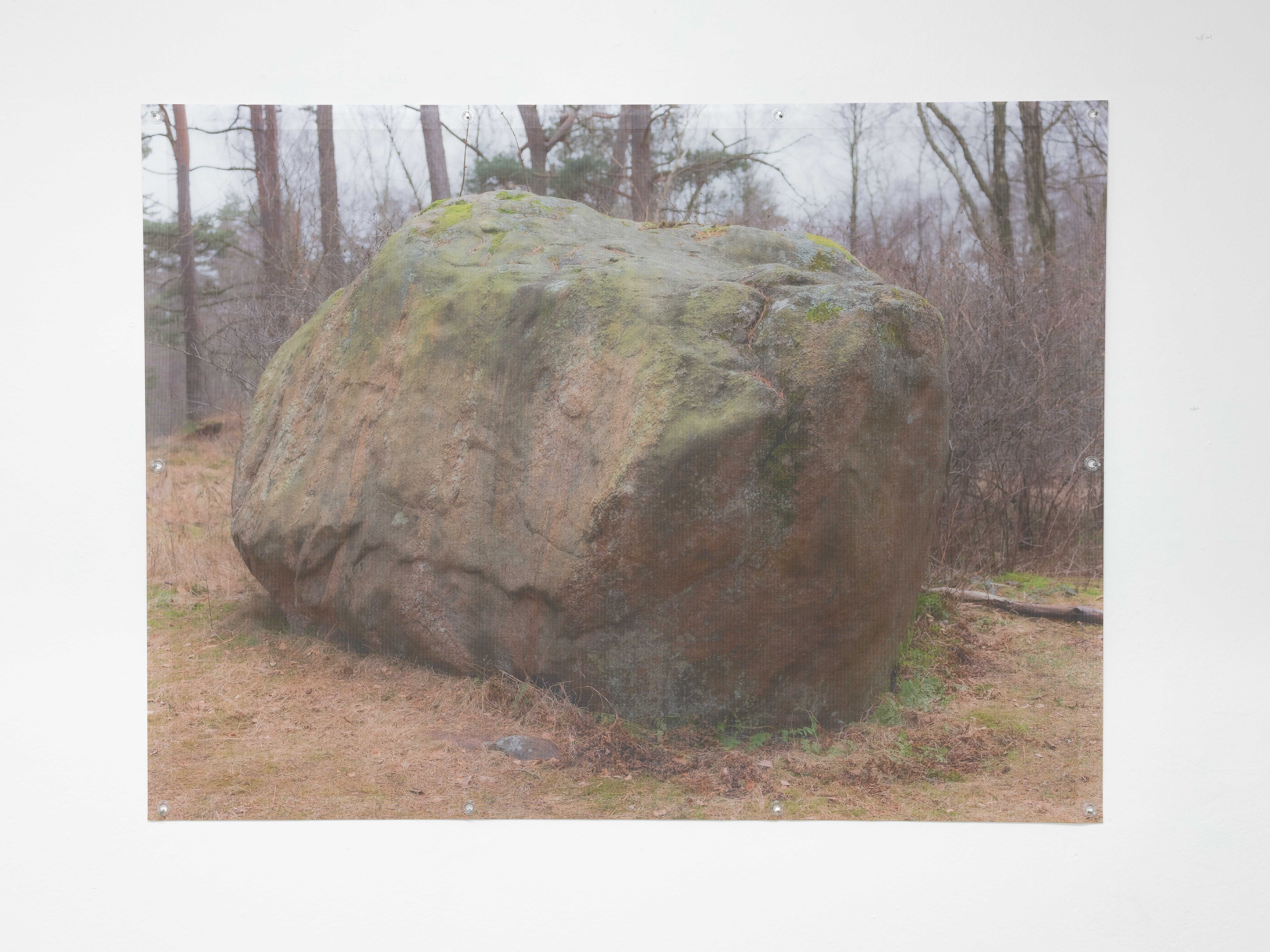The Boulder, 2023. 120 x 160 cm, photography on mesh