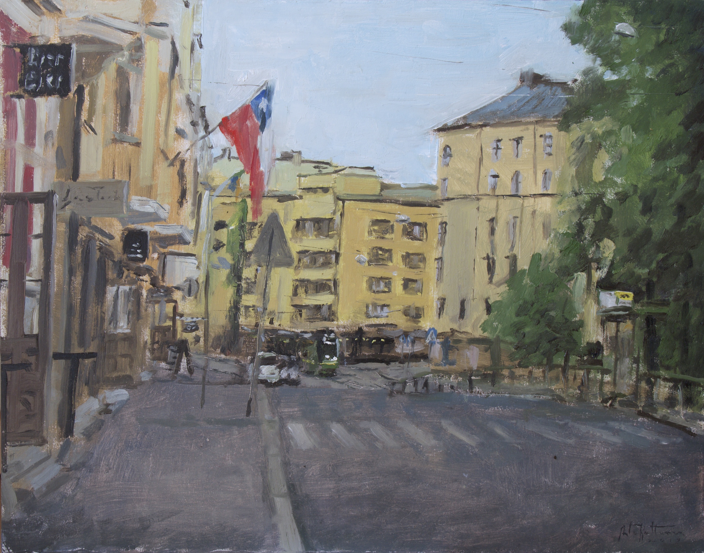 "Erottajankatu", oil, 26x33cm, 2019