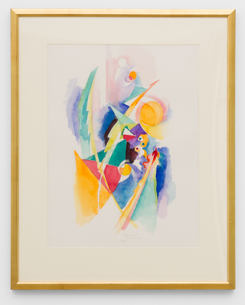 Stanton Macdonald-Wright, Fireworks #4, 1972, Watercolor on paper, 29 (H) x 22 (W) in.