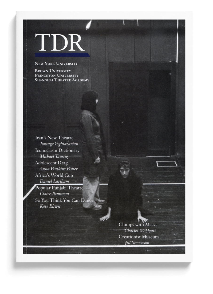 Fisher, Anna Watkins. “Like a Girl’s Name: The Adolescent Drag of Amber Hawk Swanson, Kate Gilmore, & Ann Liv Young.” TDR: The Drama Review 56.1 (Spring 2012): 48-76.