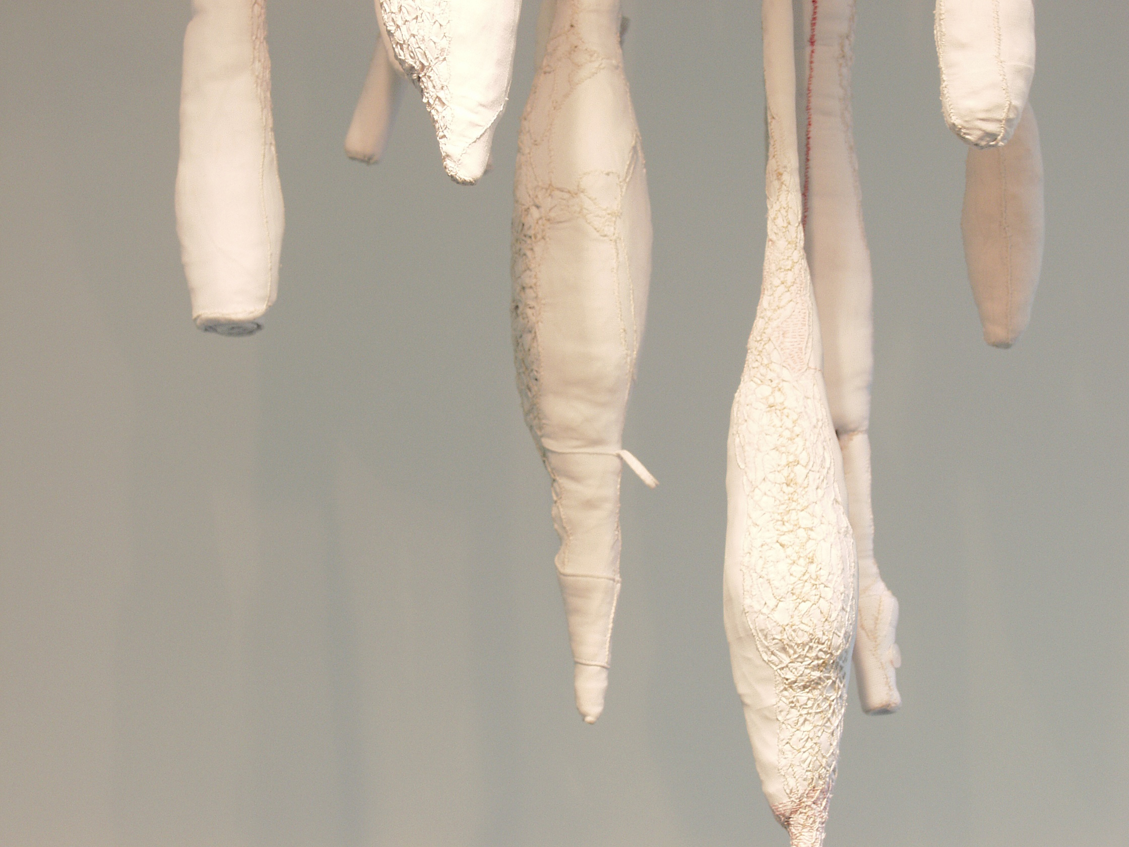 White Shirts, 2000/2001 . 28 embroidered white shirts (detail)