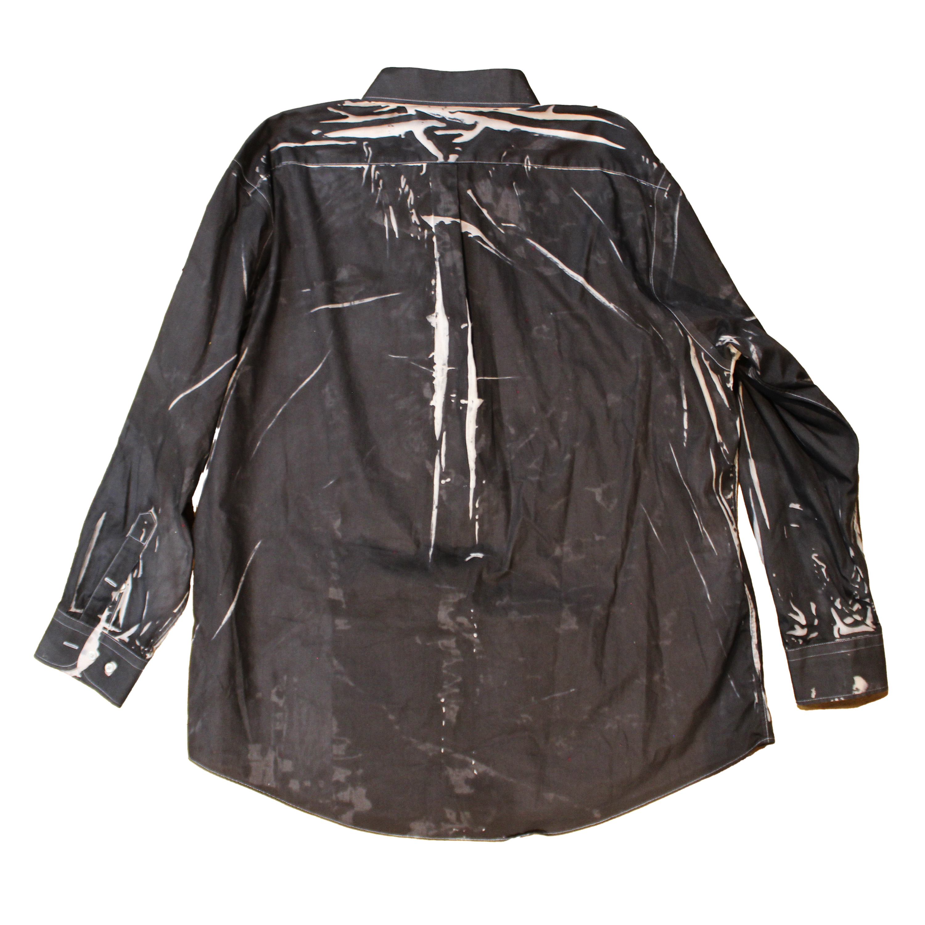 reclaimed vintage dress shirt allover printed with textile dye