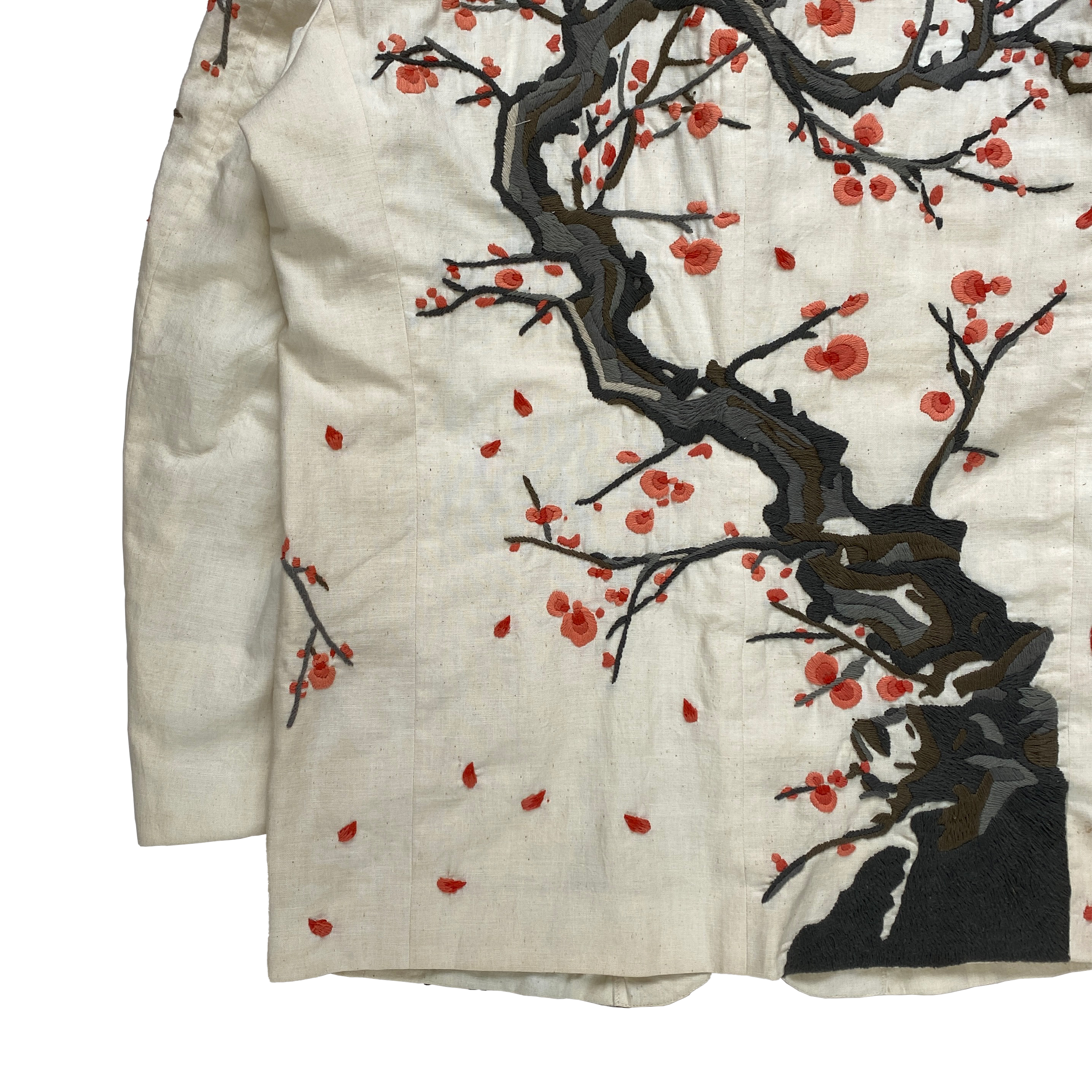 Issey Miyake, S/S 1995 Sakura Tree Embroidered Blazer - LA