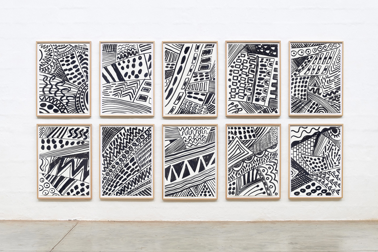 Night,2020.ink on paper.each panel 90cm x 65cm