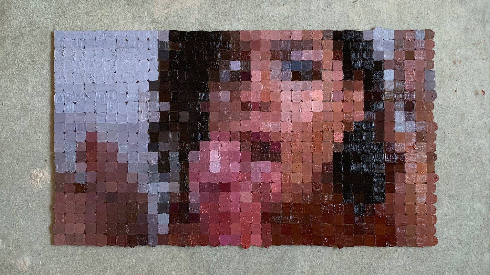 POV, oil on glass, 37 x 53 cm