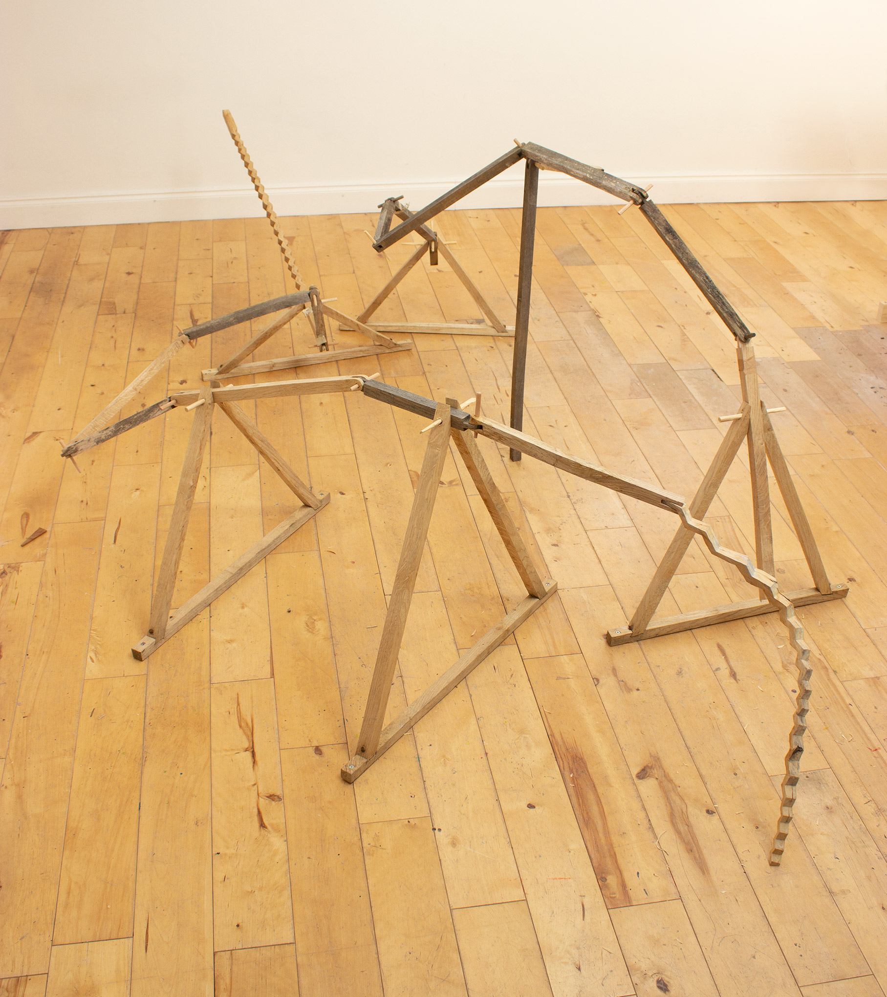 oak, stems are 1" square and jointed