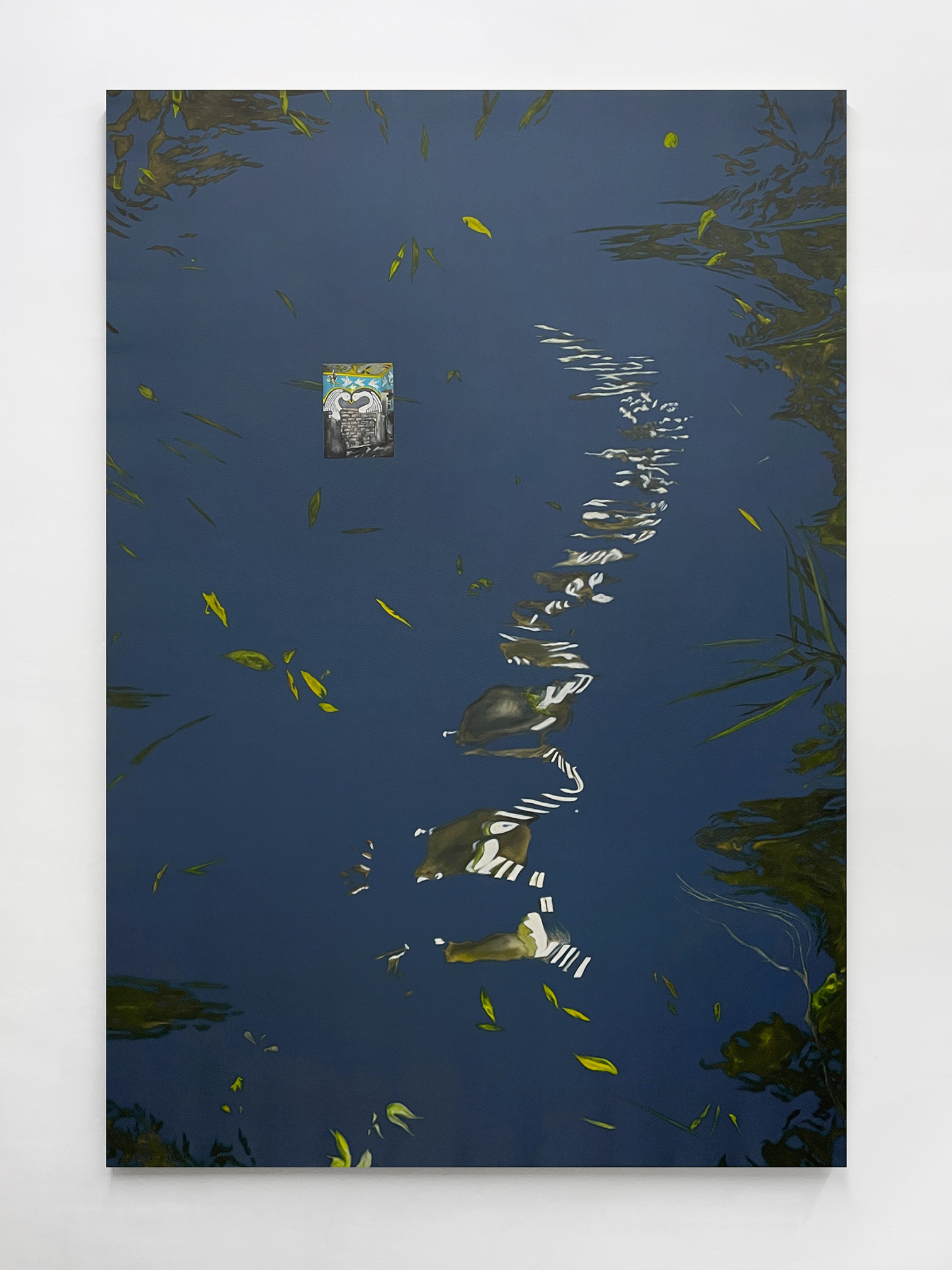 UNTITLED (COMPOSITION WITH POLINA RAIKO'S PAINTING)Oil on nylon, 200x140 cm, 2023