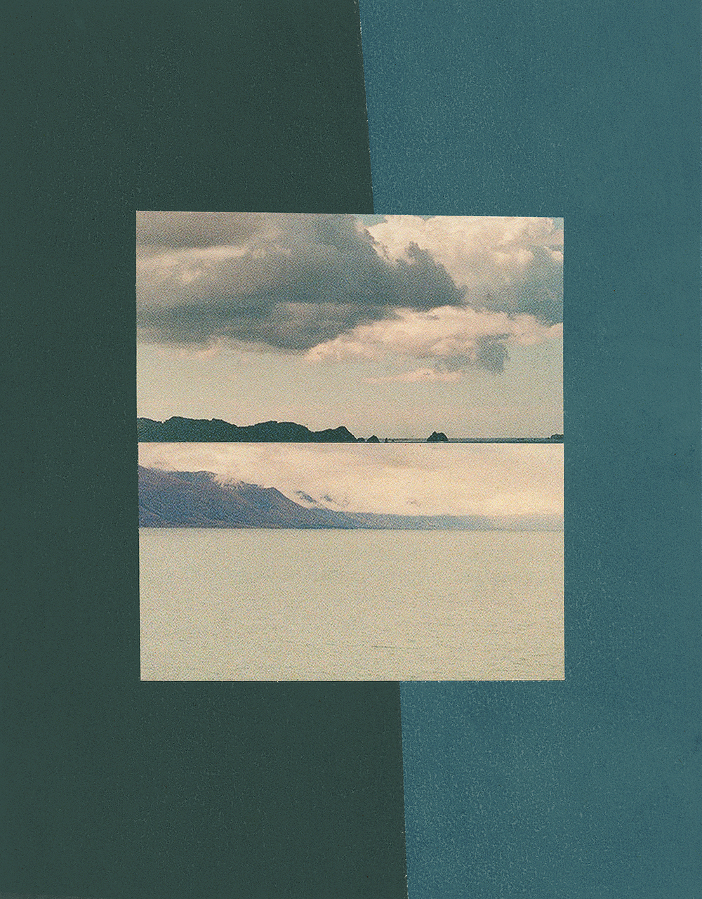 Two Skies, 2019, newsprint & ink on paper