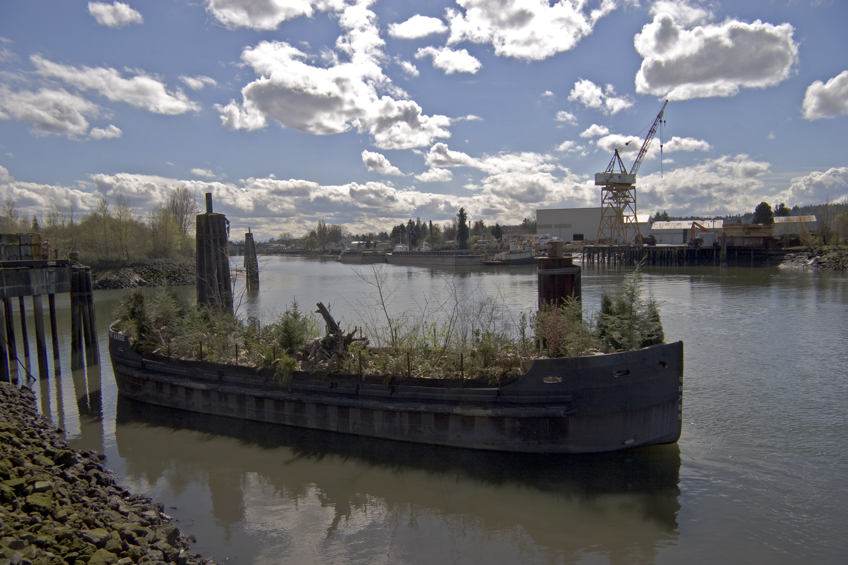 The Living Barge, in situ. Photo Mark Sullo
