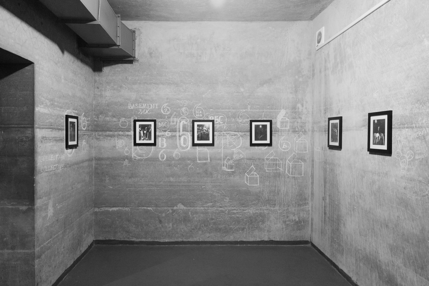 Final prints exhibited in the room where the performance took place