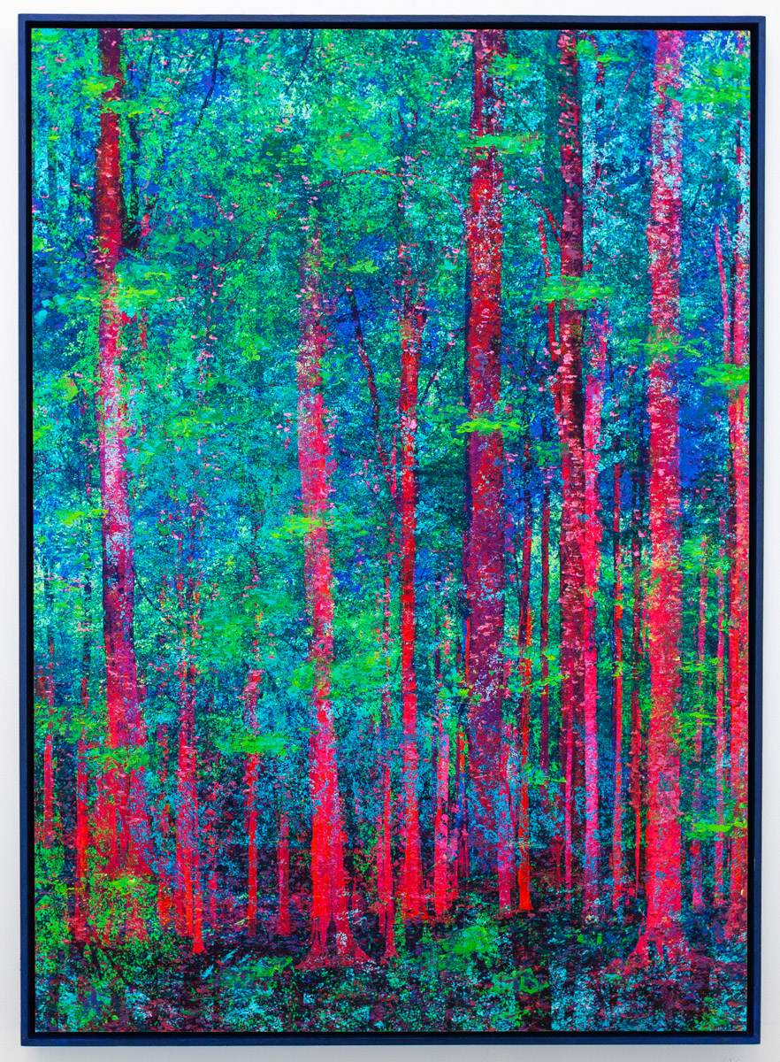 "Le petit paradis", vert et violet, 50x70cm - 2022