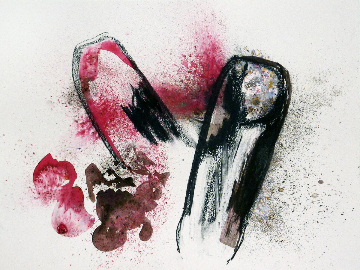  #2  Charcoal and dye pigment on paper, 18" x 24