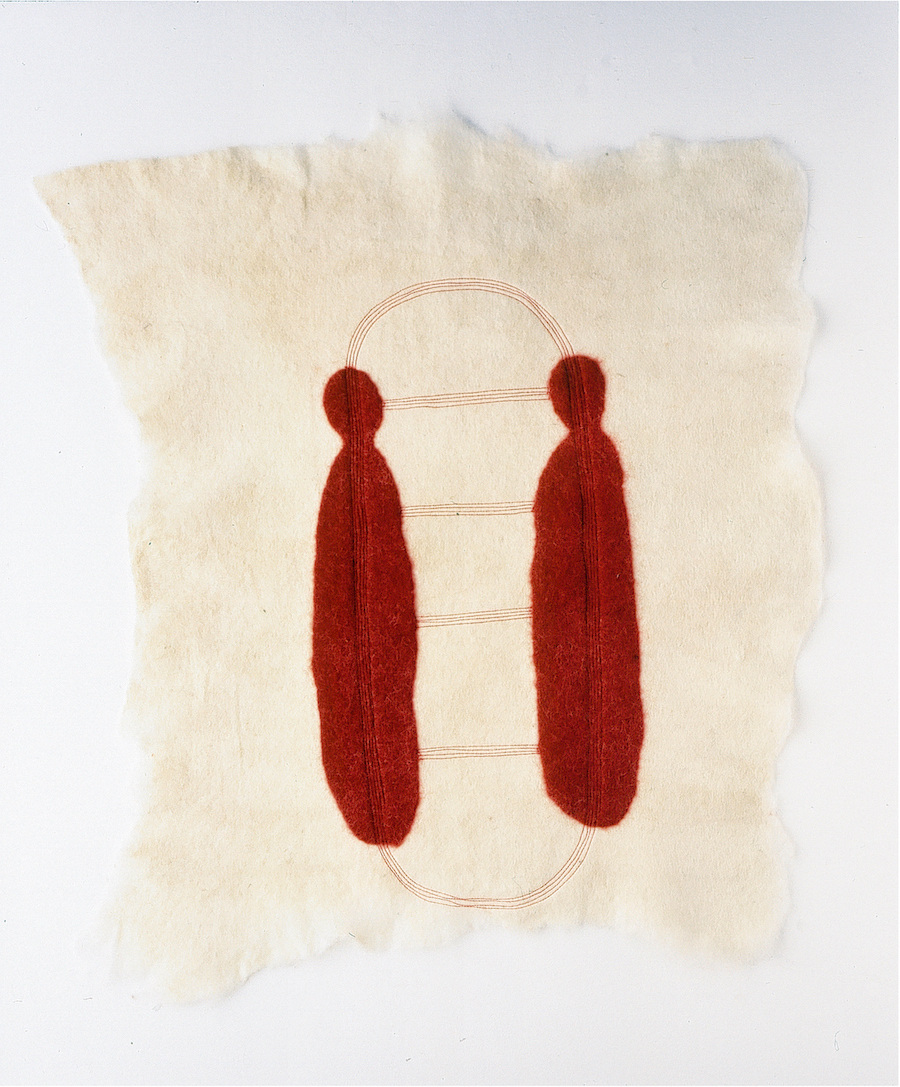 Bonded II, 1998, 65cm b x 80cm h, Feltpiece handfelted wool
