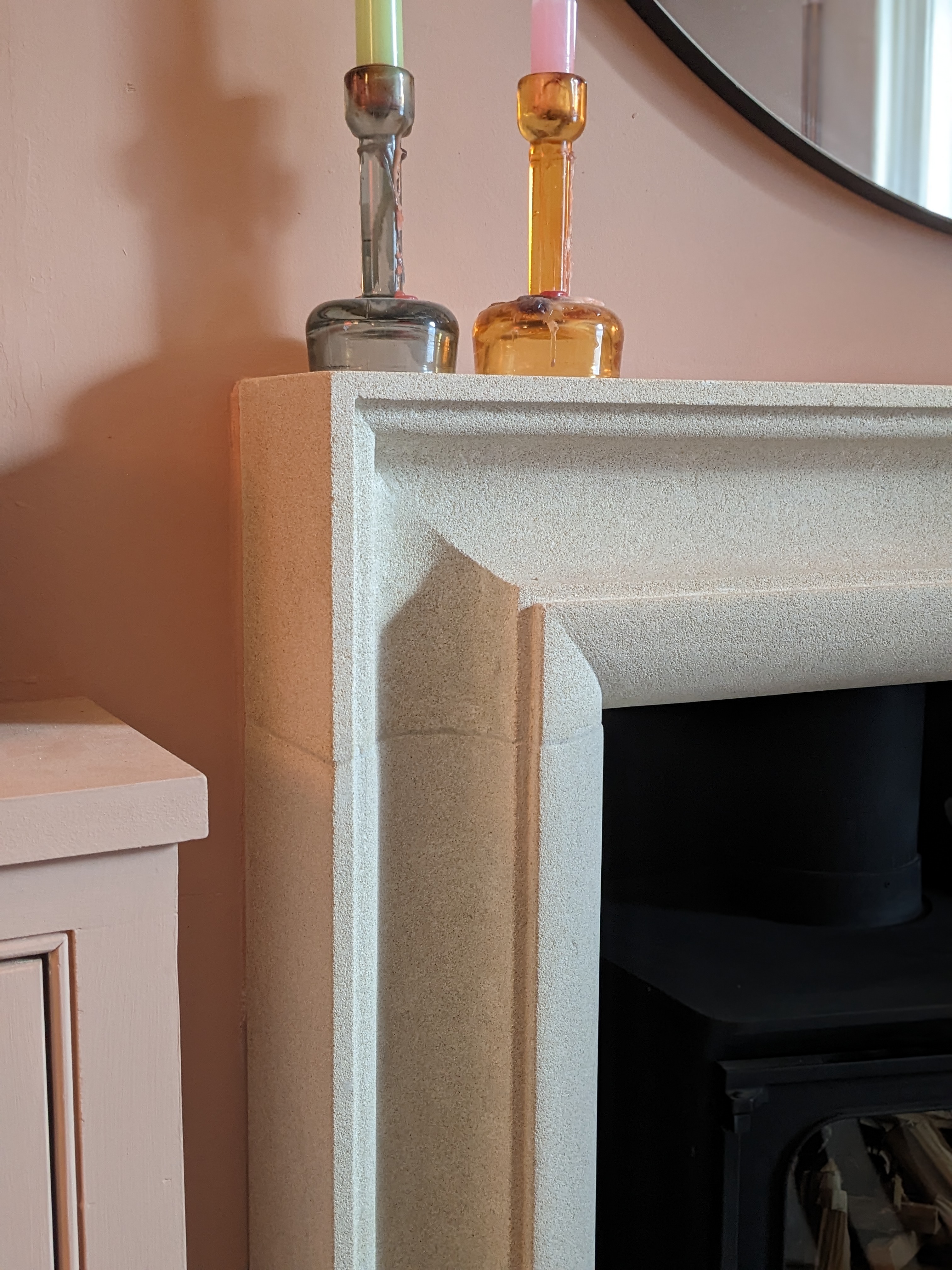 Bath Stone with black slate hearth
