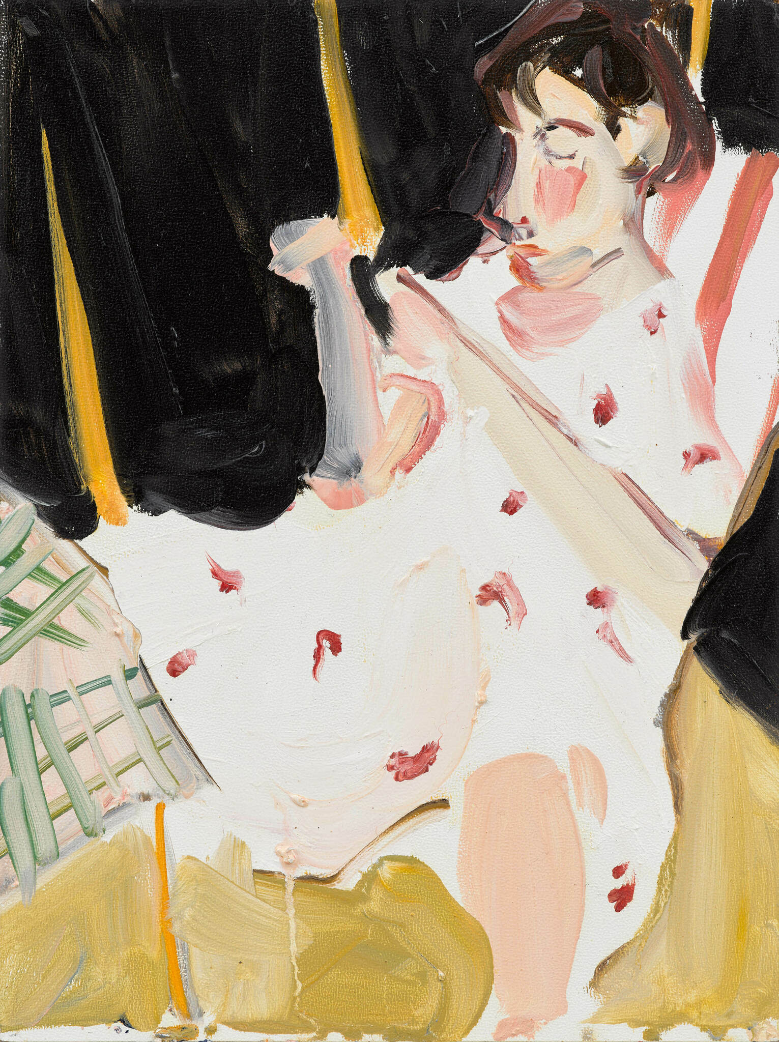 Esme in the Beach Hut, 2018, Oil on Board, 30x23cm